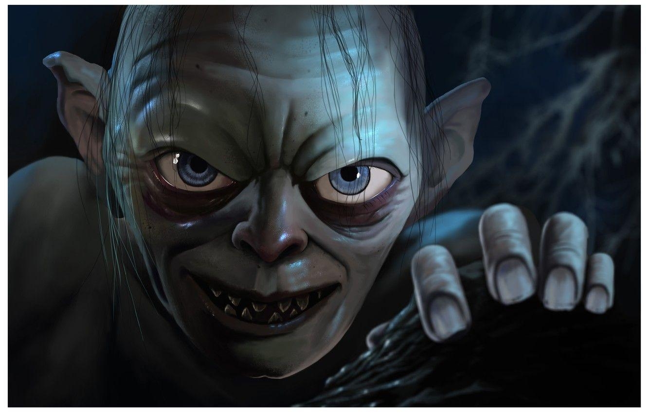 Augen, Kunst Gollum, Herr der Ringe, HD, Fantasy, 1340x850 HD Desktop