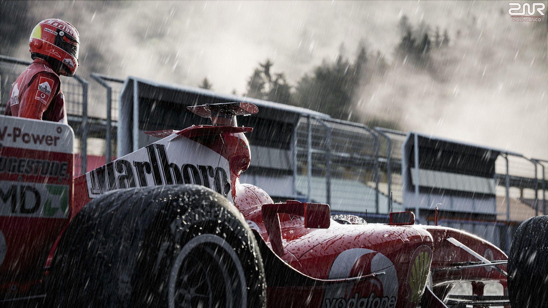 Ferrari, Michael Schumacher, Rennwagen, Regen, Rennen, 1920x1080 Full HD Desktop