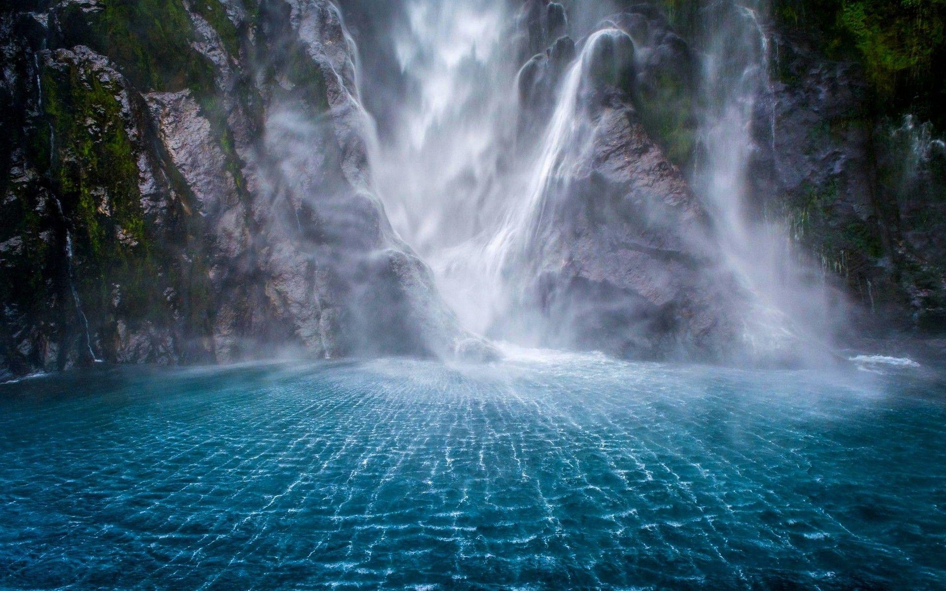 Milford Sound, Wasserfall, Neuseeland, Schönheit, Natur, 1920x1200 HD Desktop