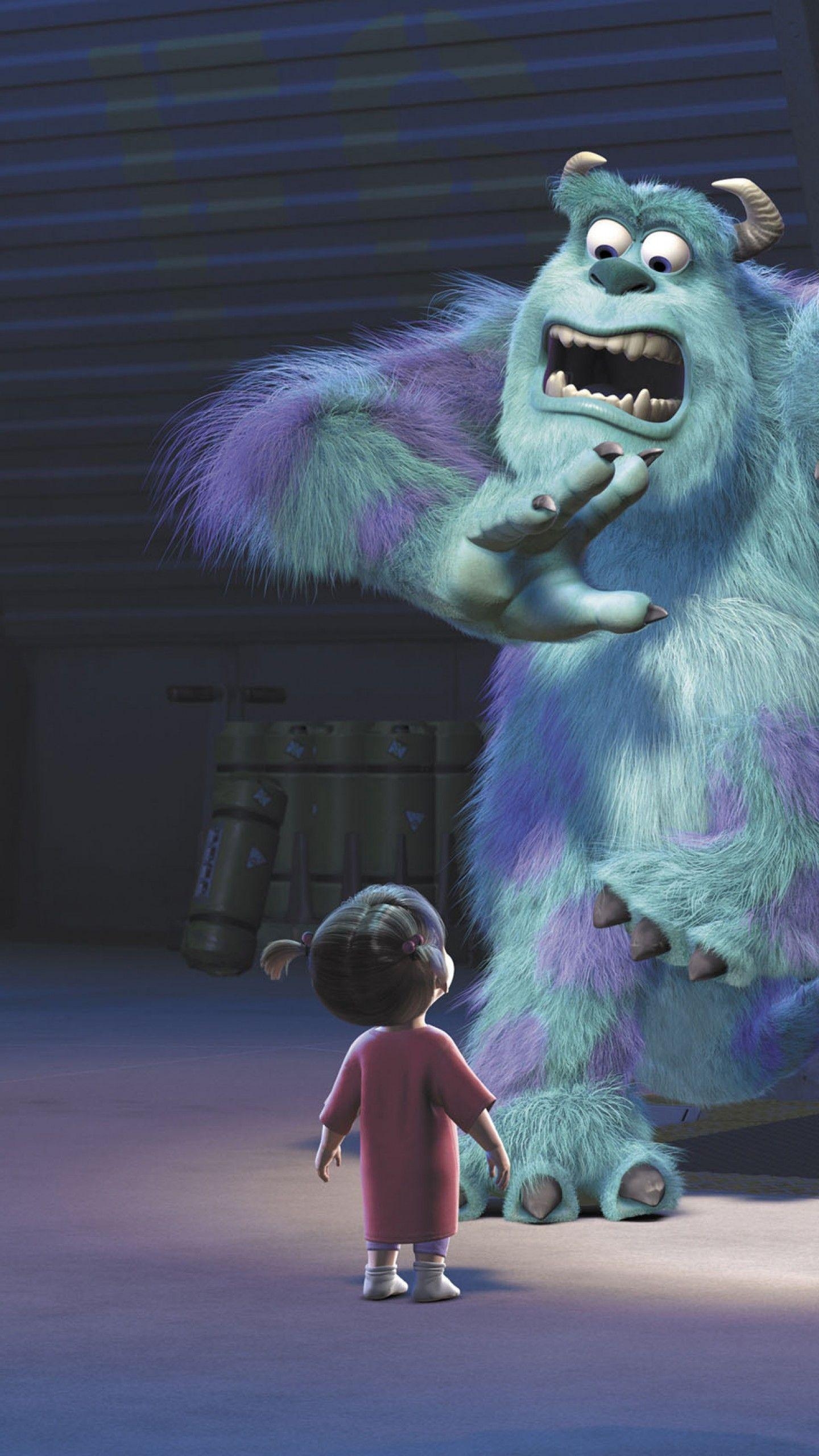 Boo, Sulley, Monsters Inc, Animation, Pixar, 1440x2560 HD Handy