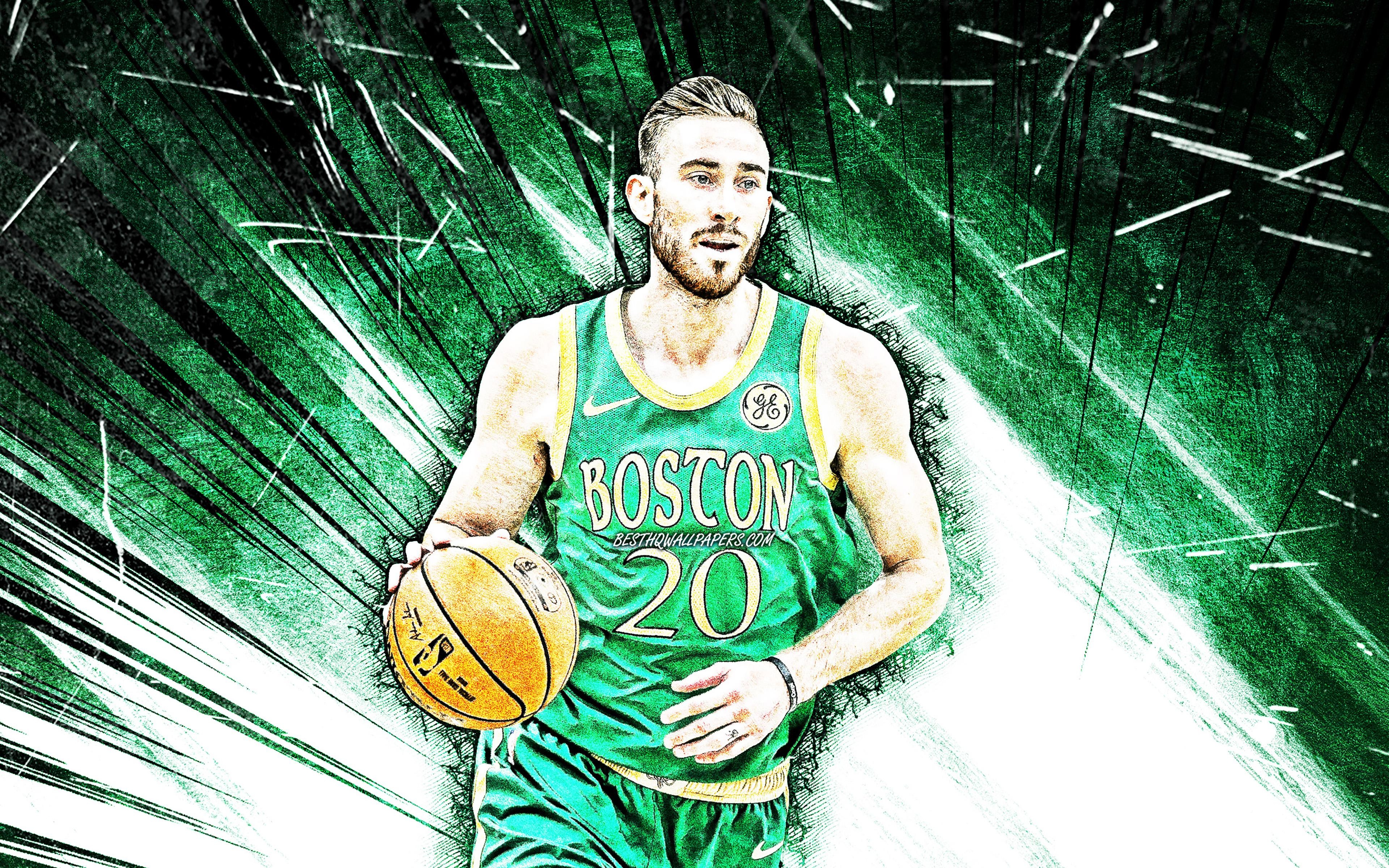 Gordon Hayward, 4K, Celtics, Grunge, Basketball, 3840x2400 4K Desktop