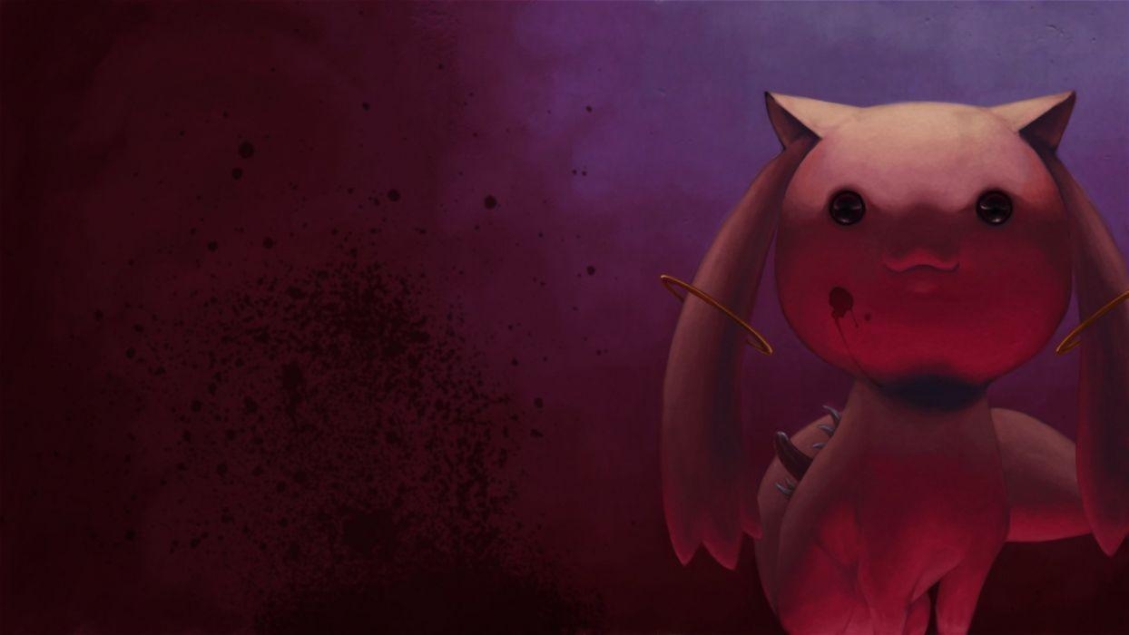 Kyubey, Mahou Shoujo, Madoka Magica, Blut, Anime, 1250x700 HD Desktop