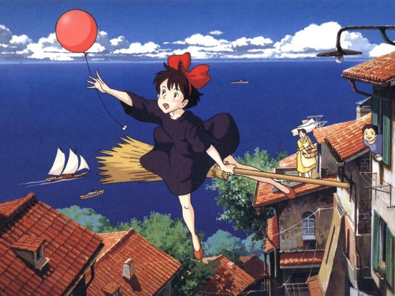 Kikis Lieferservice, Anime, Studio Ghibli, Kiki, Jiji, 1370x1030 HD Desktop