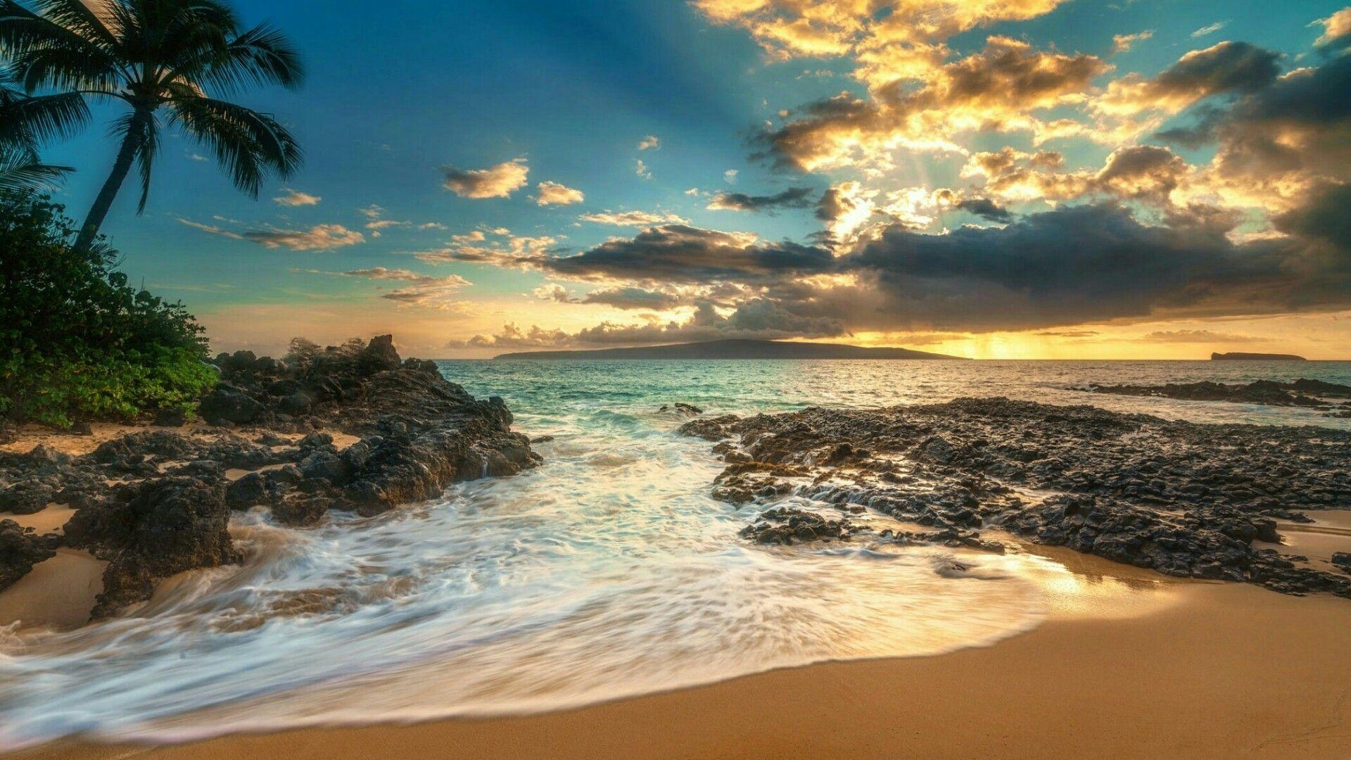 Maui, Hawaii, Makena, Strand, USA, 1920x1080 Full HD Desktop