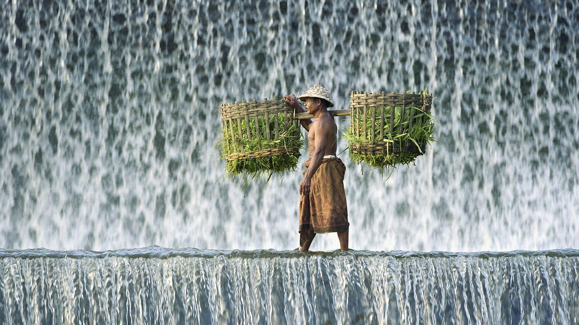 Wasserüberquerung, Bali, Indonesien, Full HD, Reisen, 1920x1080 Full HD Desktop