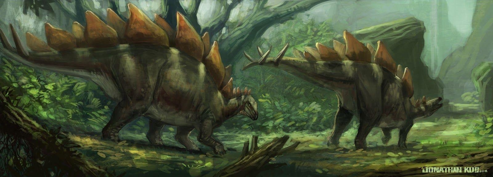 Jonathan Kuo, Stegosaurus, Prähistorisch, Tiere, Kunstwerk, 1600x580 Dual Screen Desktop