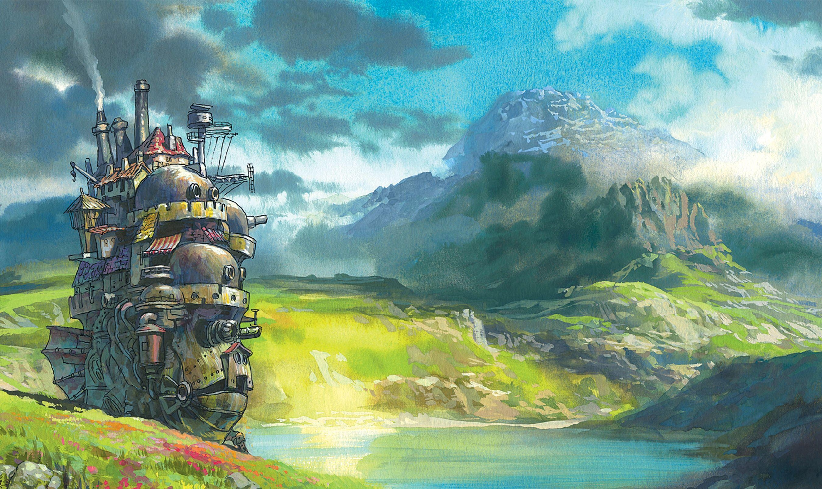 Steampunk, Hayao Miyazaki, Schlösser, Studio Ghibli, Anime, 2700x1610 HD Desktop