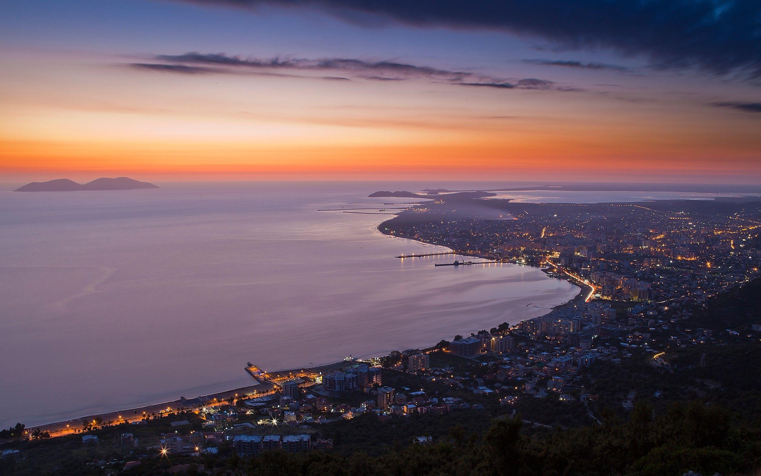 Stadt, Sonnenuntergang, Licht, Meer, Fotografie, 2560x1600 HD Desktop