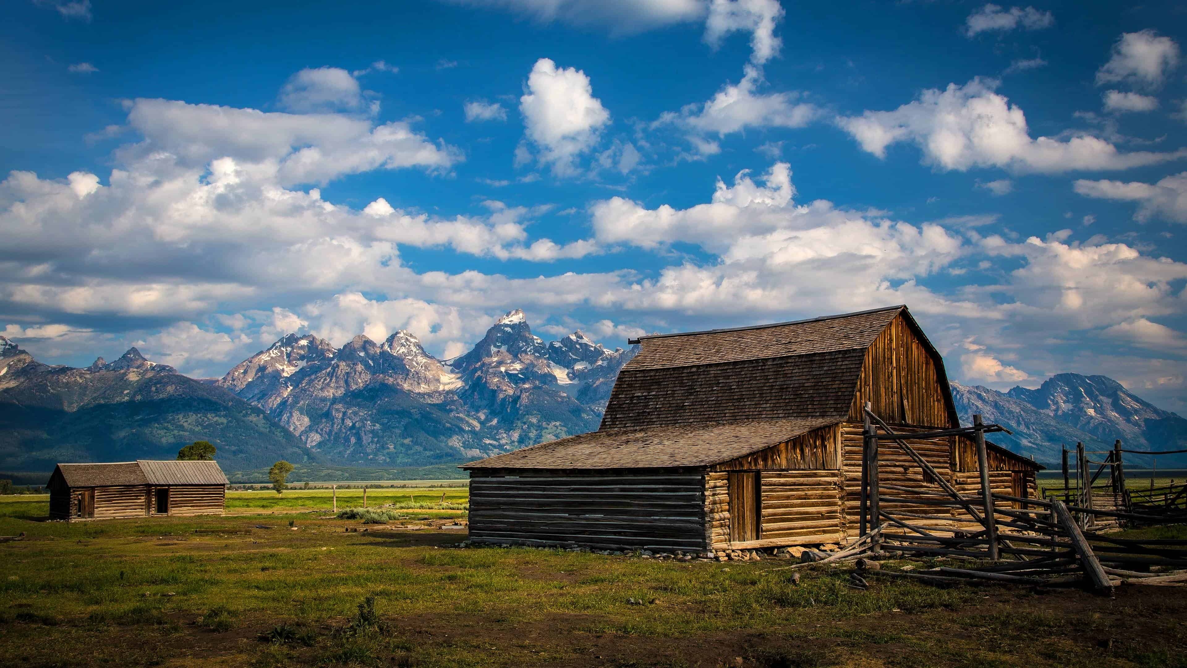 Holzscheune, Wyoming, USA, UHD, 4K, 3840x2160 4K Desktop