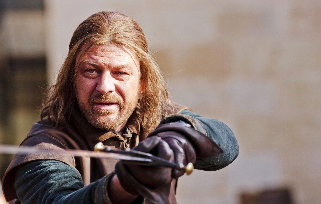 Sean Bean, Augen, Schwert, Game of Thrones, Illustration, 1340x850 HD Desktop