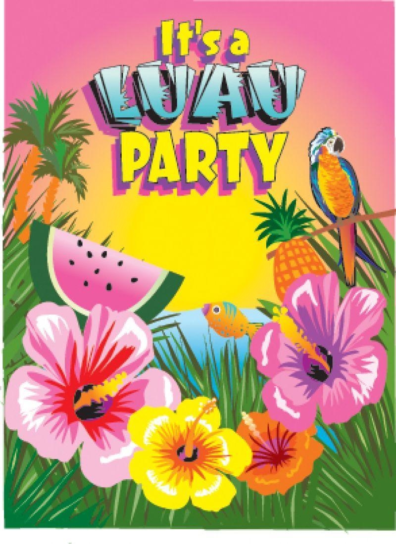 Hawaiian Luau Einladung, Nachrichten, 8er Pack, kostenlos, 800x1100 HD Handy