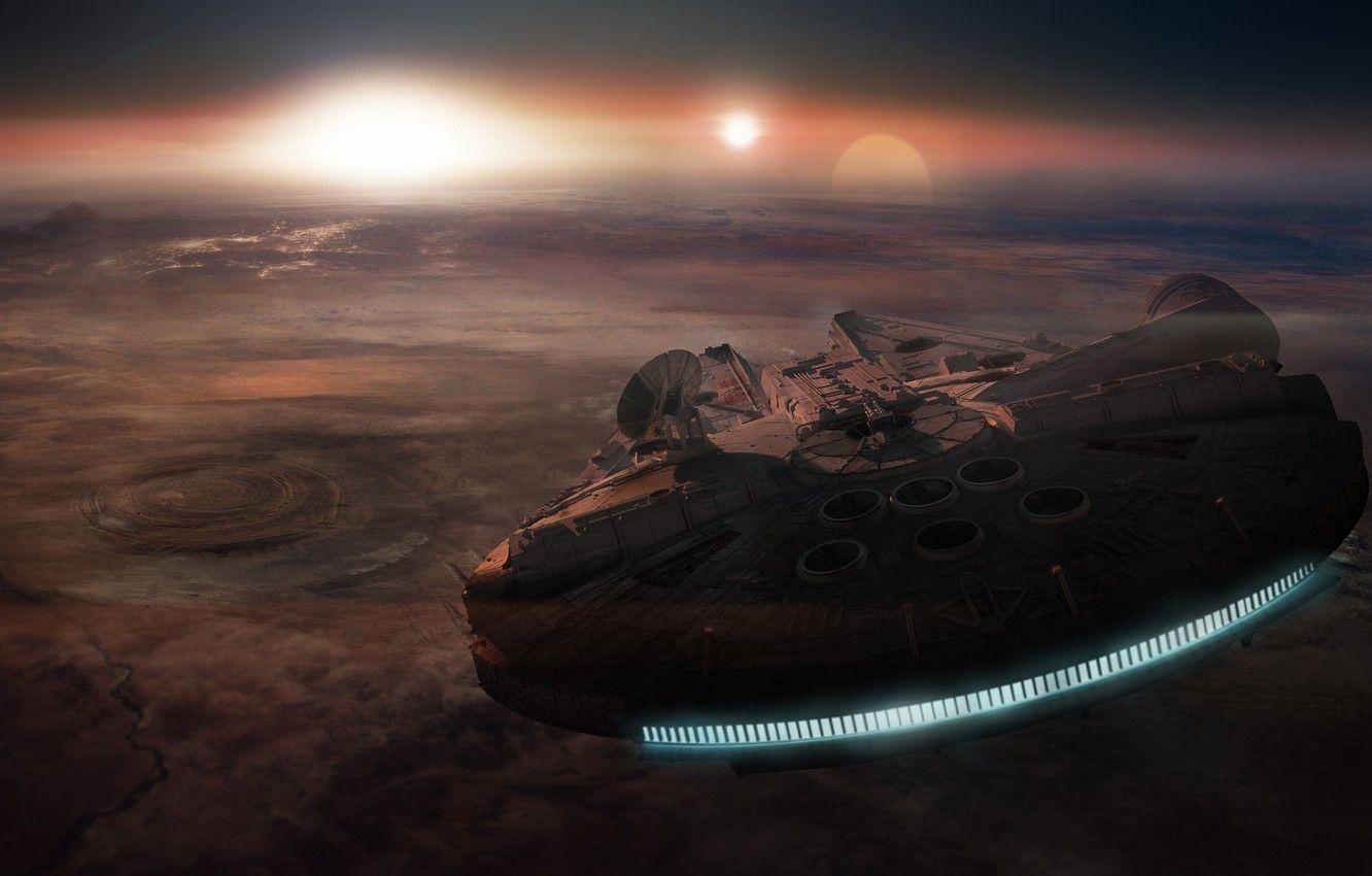 Millennium Falcon, Star Wars, Planeten, Raumschiff, Sci-Fi, 1340x850 HD Desktop