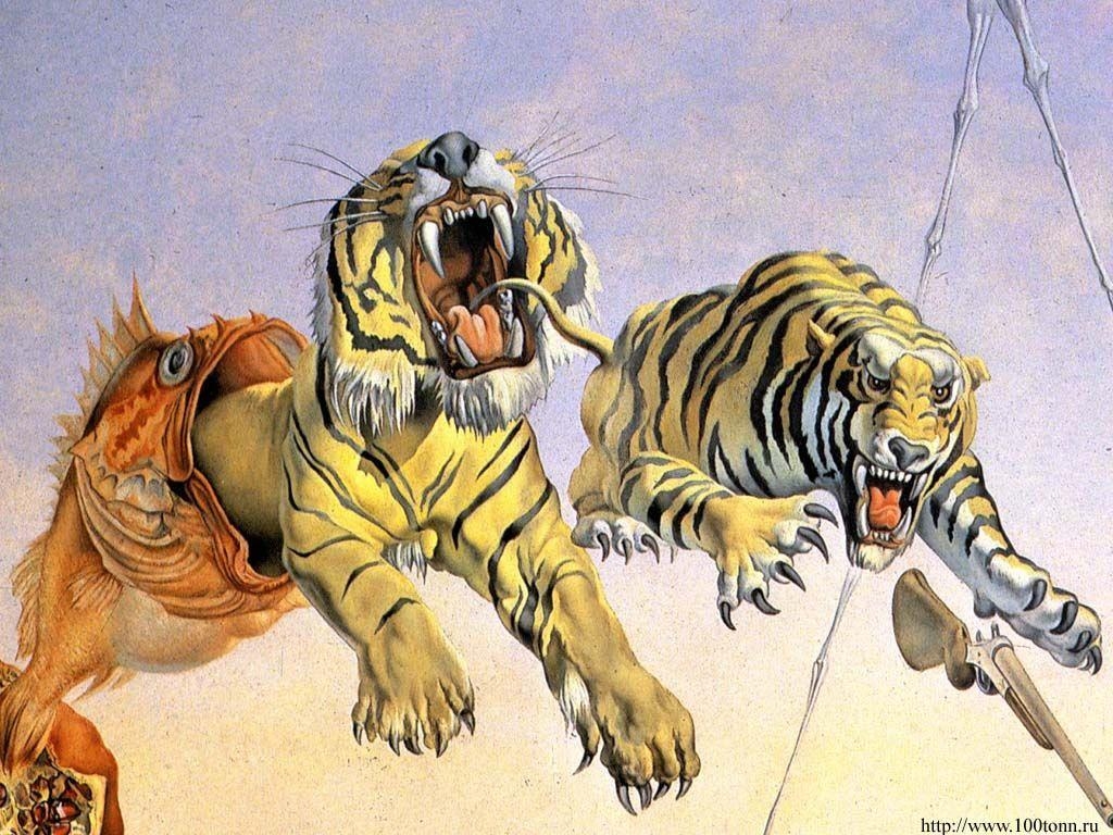 Salvador Dalí, Tiger Galerie, surrealistisch, Kunstwerk, Gemälde, 1030x770 HD Desktop