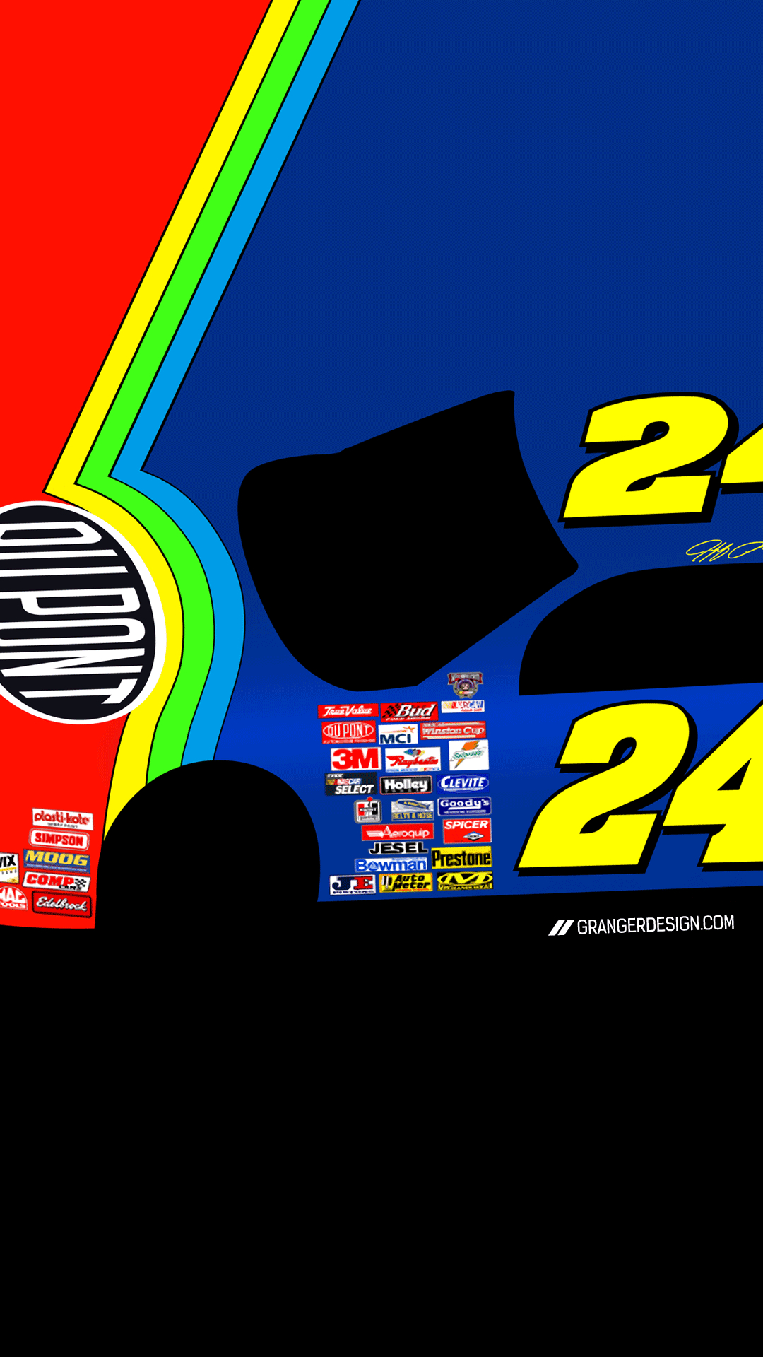 Jeff Gordon, Grafikdesign, Kieran Granger, Designer, Motorsport, 1080x1920 Full HD Handy