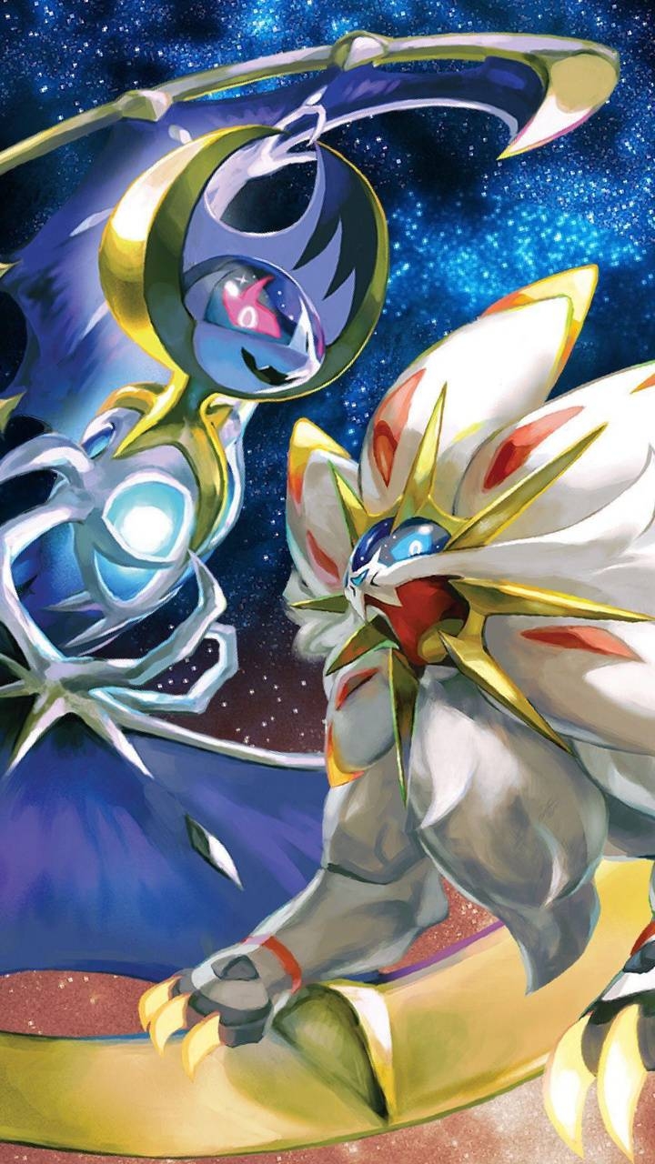 Solgaleo, Lunala, Pokemon, Anime, Duo, 720x1280 HD Handy