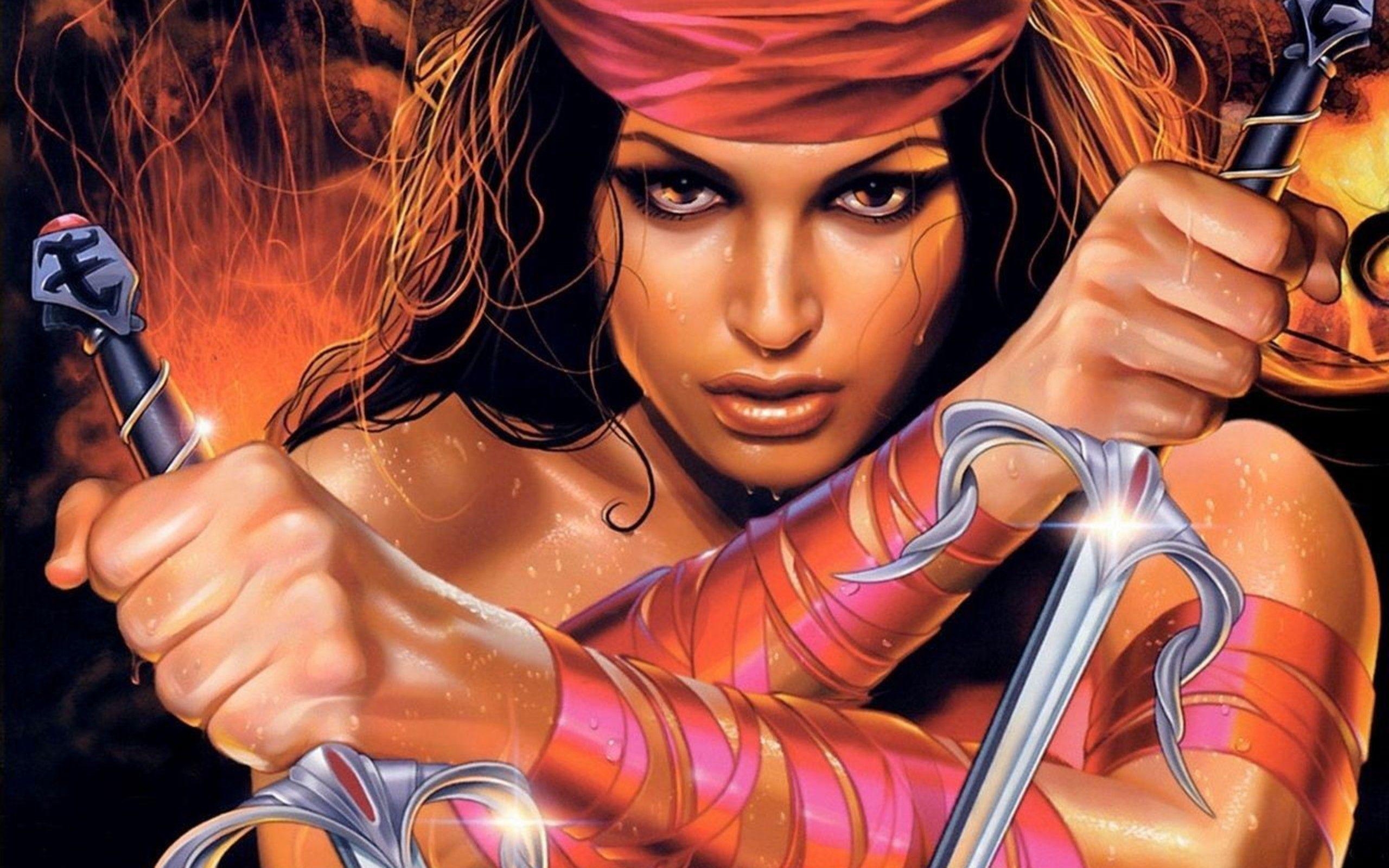 Elektra, Marvel, Comics, HD, Hintergrund, 2560x1600 HD Desktop