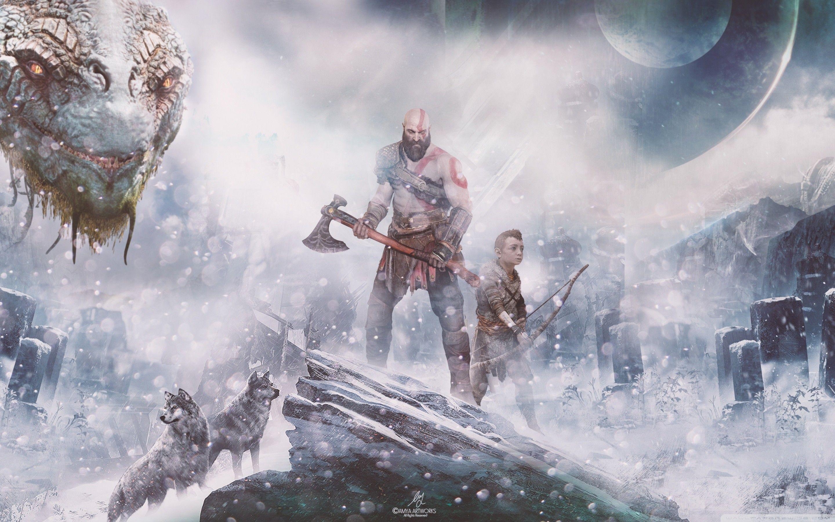 God of War, Ragnarök, nordische Mythologie, Hintergrund, Spiel, 2880x1800 HD Desktop