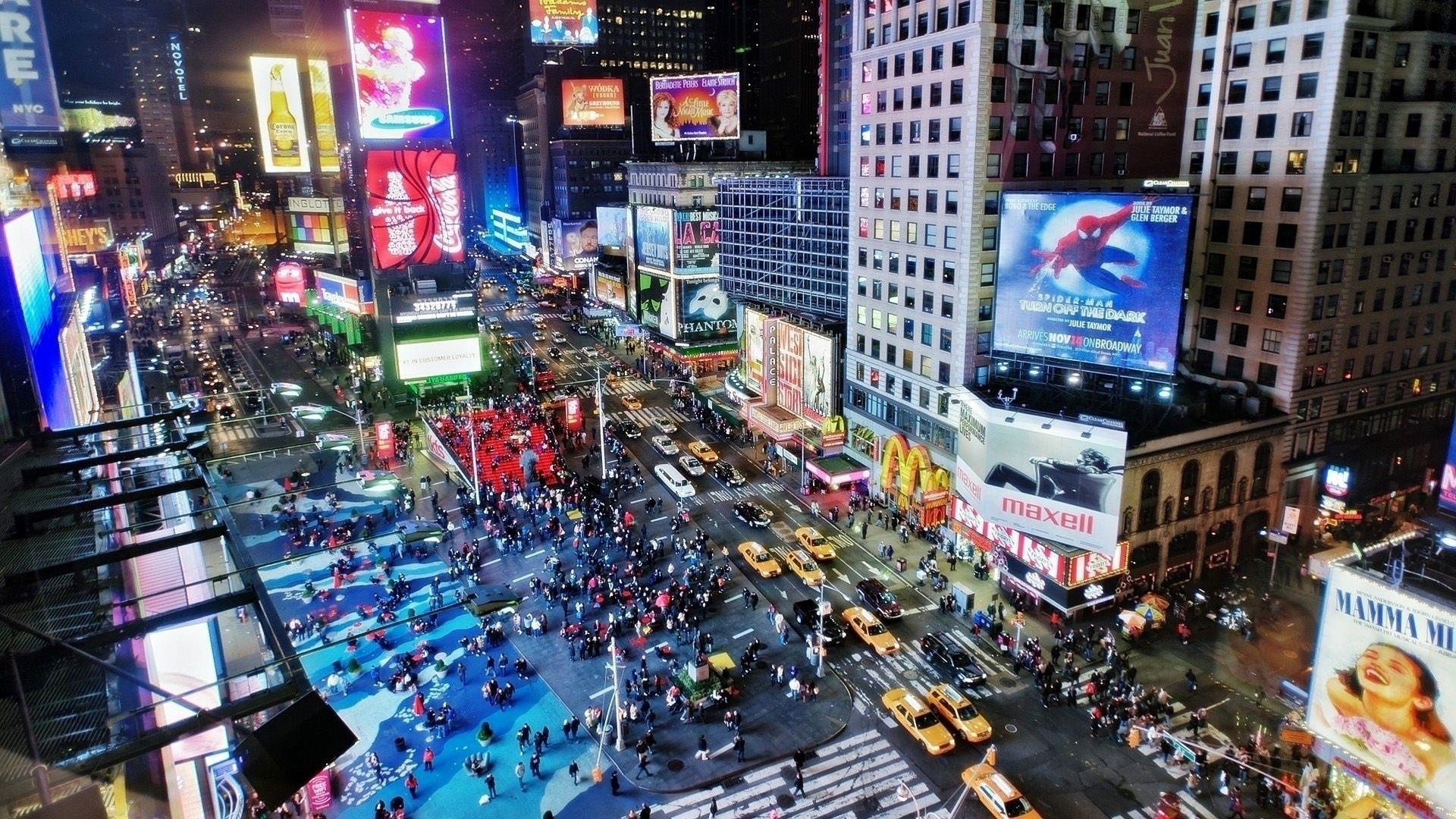 Times Square, K Ultra, Broadway, Reisen, HD, 1920x1080 Full HD Desktop