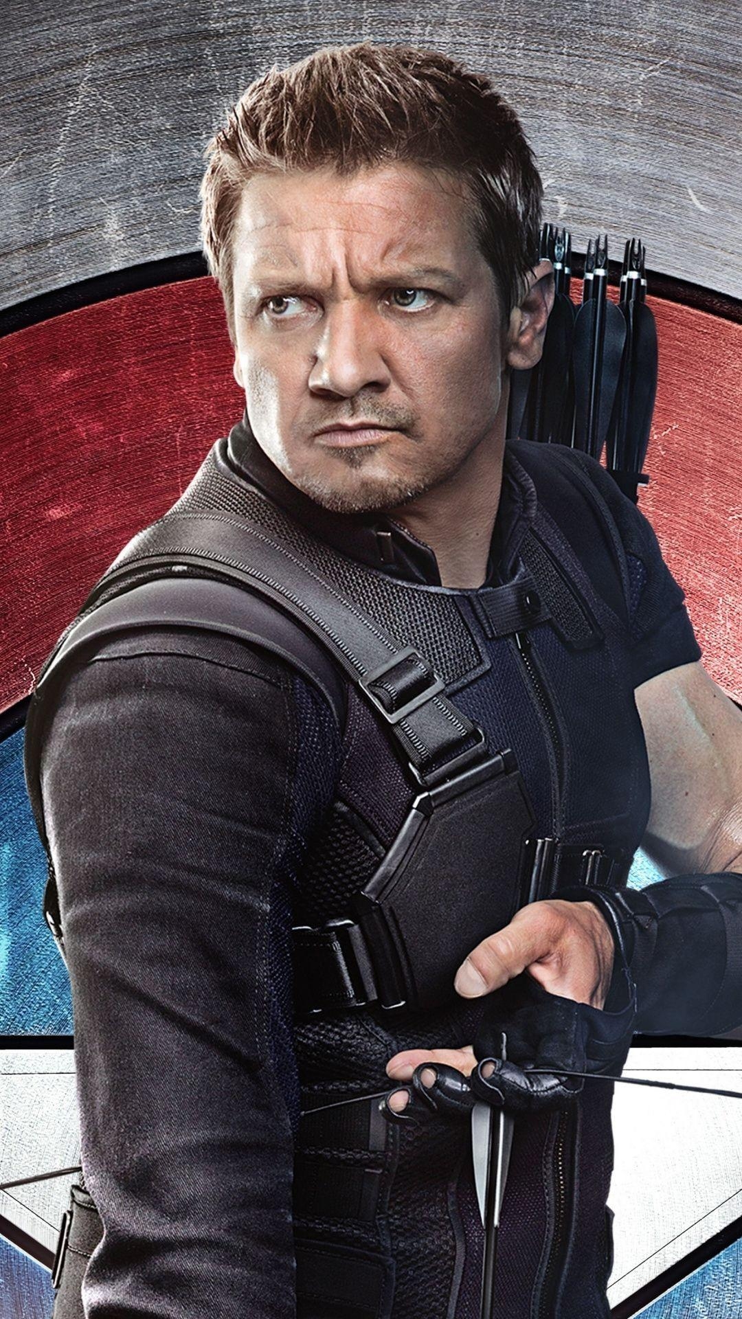 Jeremy Renner, Hawkeye, Film, Superheld, Schauspieler, 1080x1920 Full HD Handy