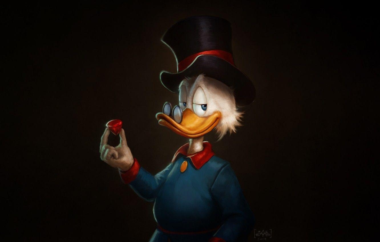 Minimalismus, Figur, Cartoon Kunst, Charaktere, Scrooge, 1340x850 HD Desktop