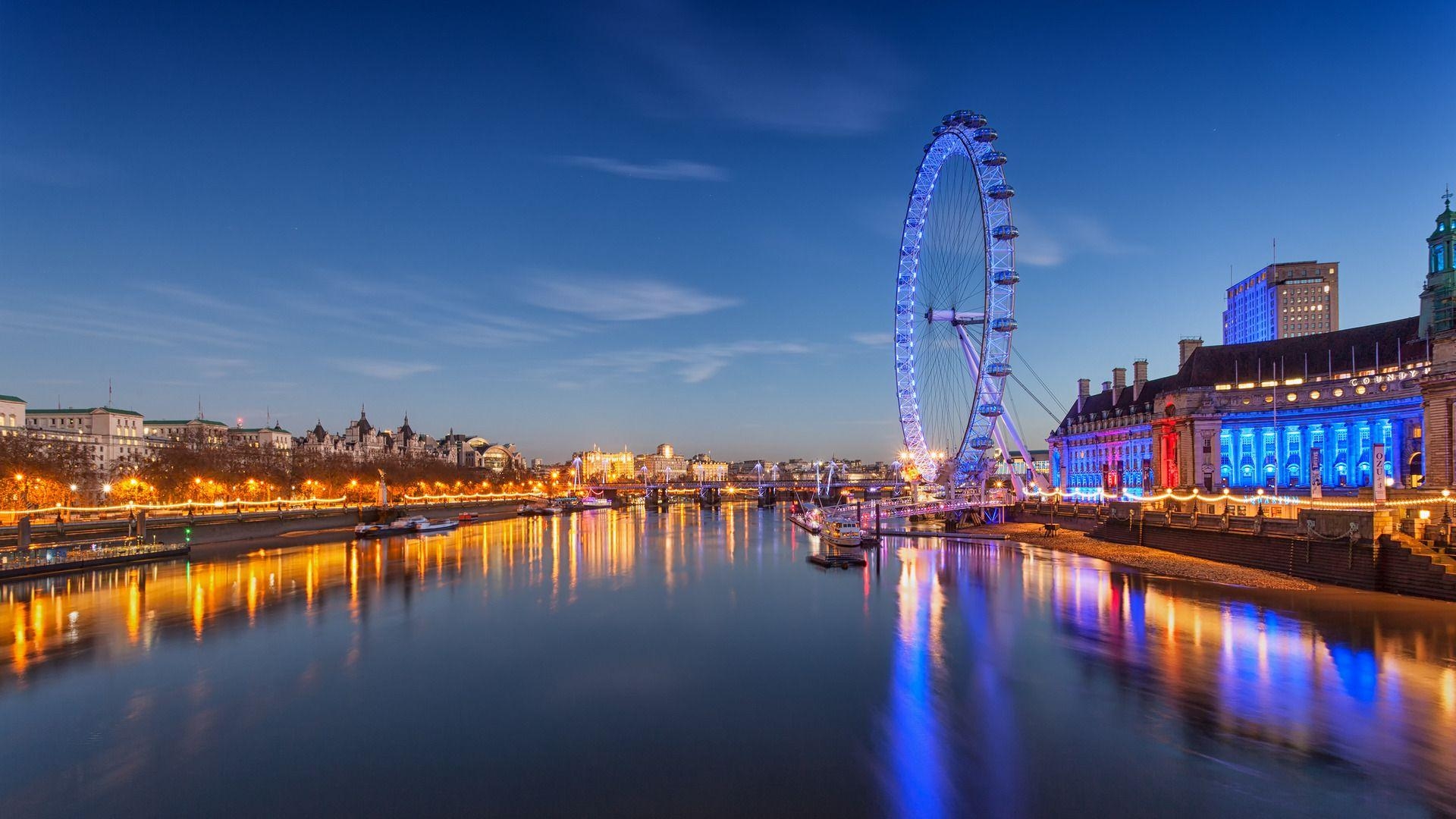 London Eye, England, Reisen, Fluss, Attraktion, 1920x1080 Full HD Desktop