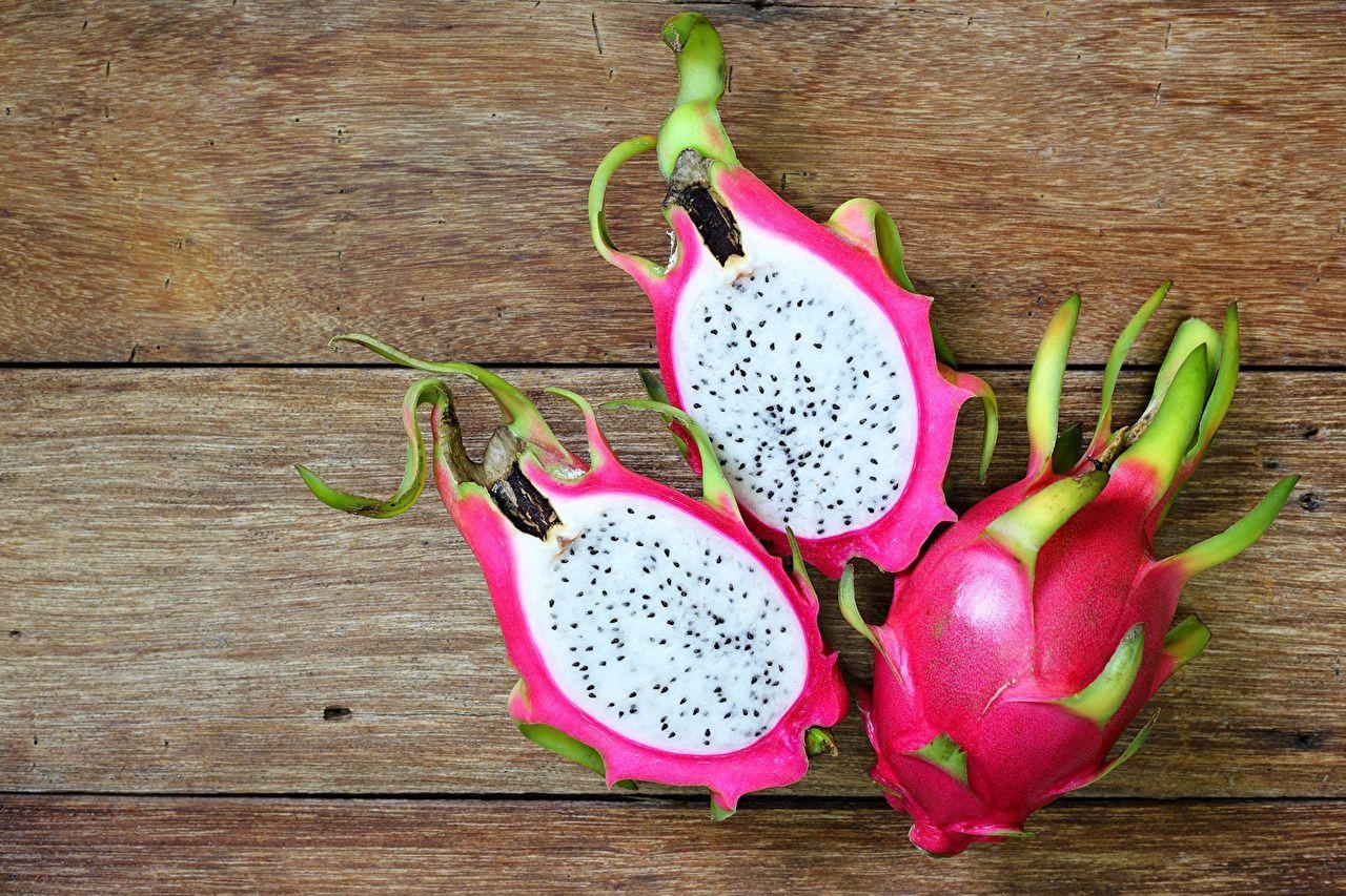 Pitaya, Lebensmittel, Frucht, drei Bretter, Bild, 1280x860 HD Desktop