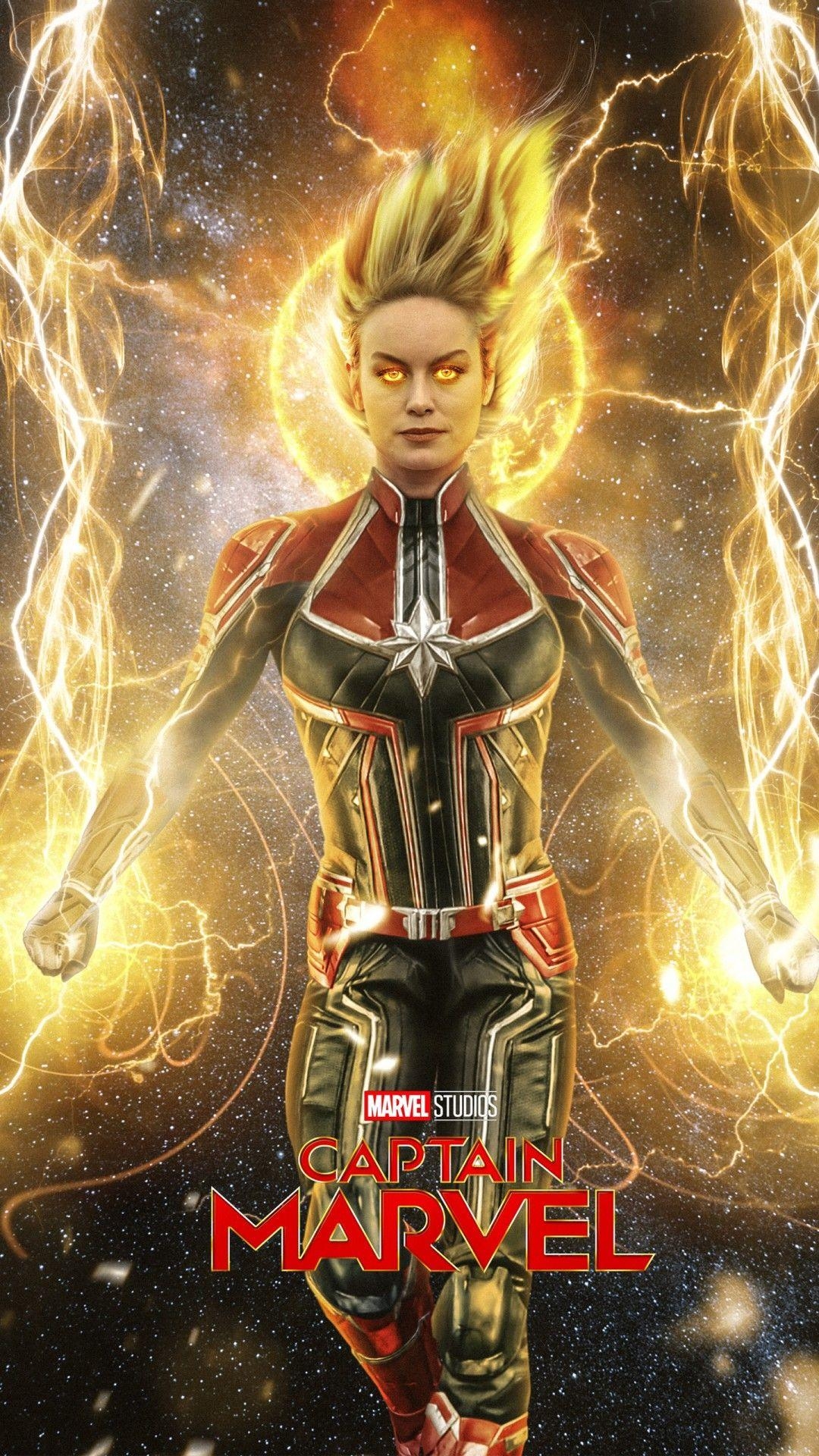 Brie Larson, Captain Marvel, Hintergrund, Bild, Wallpaper, 1080x1920 Full HD Handy