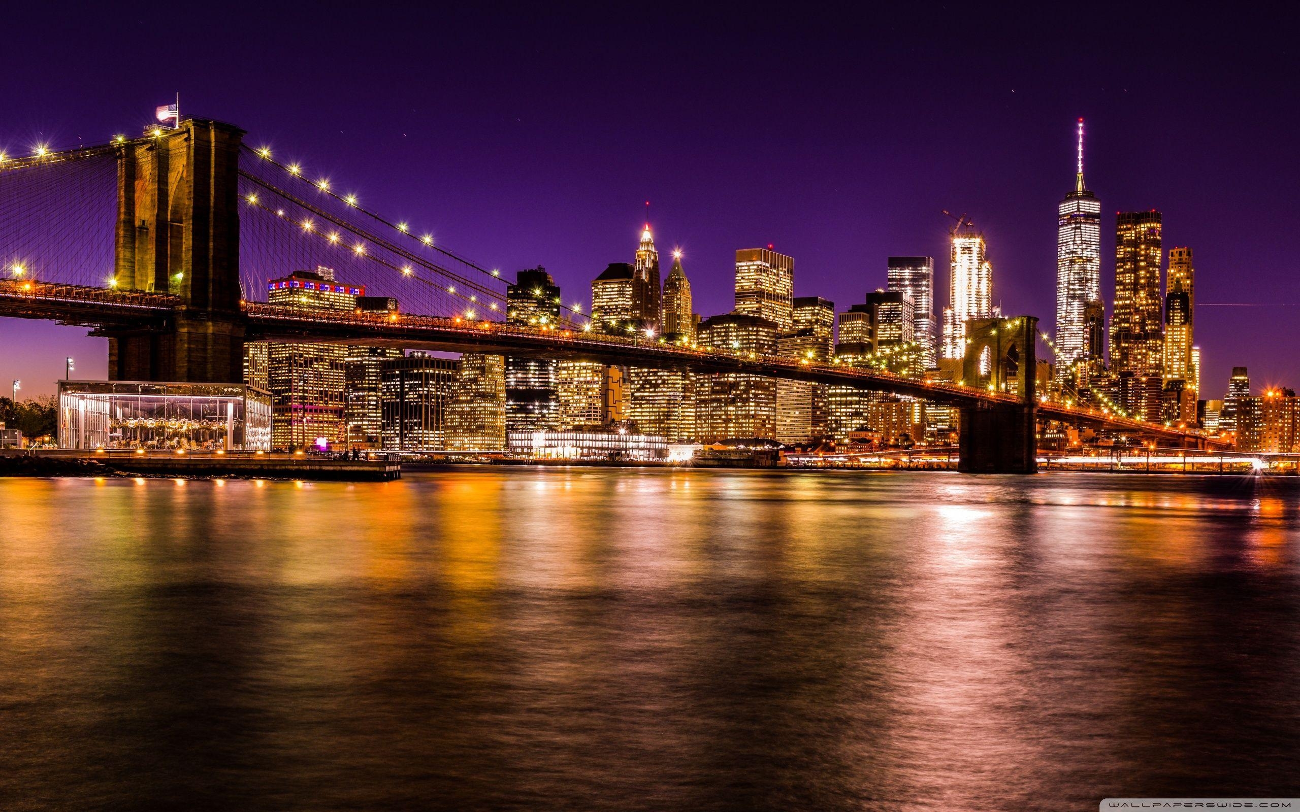 Brooklyn Bridge, Nacht, 4K, HD, Desktop-Hintergrund, 2560x1600 HD Desktop