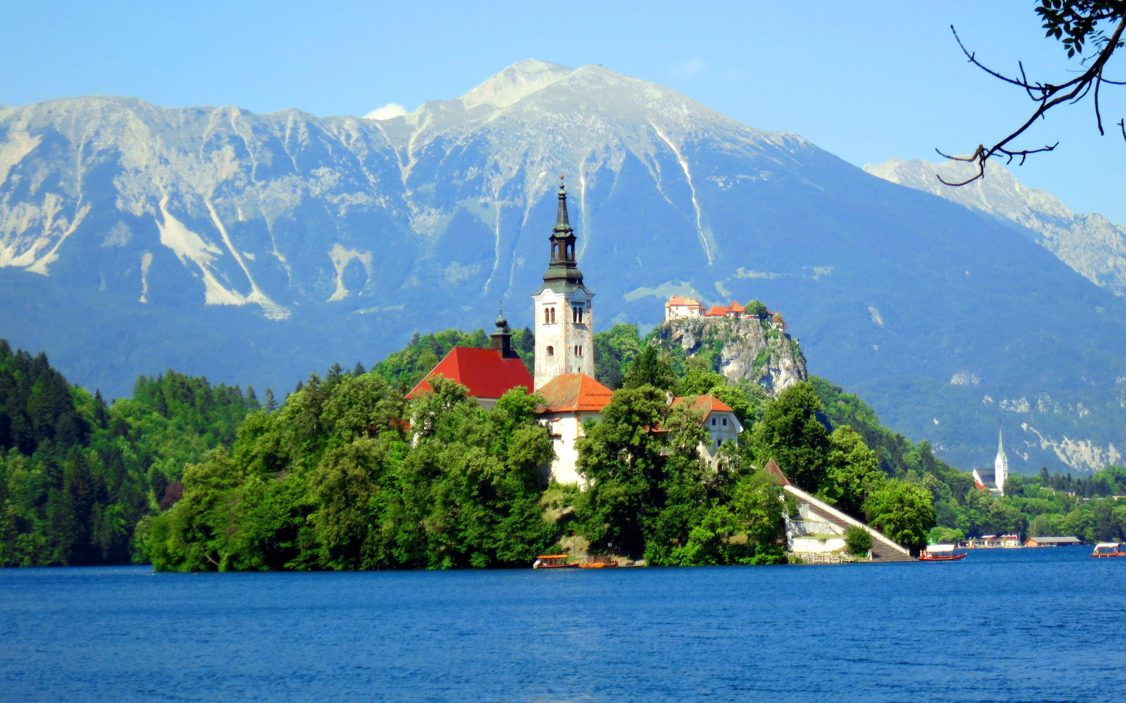 Landschaft, See Bled, Slowenien, HD, Tapete, 3840x2400 4K Desktop