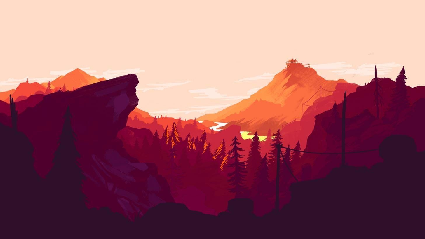 Firewatch, Dual-Monitor, Single-Monitor, Wallpaper, Spiel, 1460x820 HD Desktop