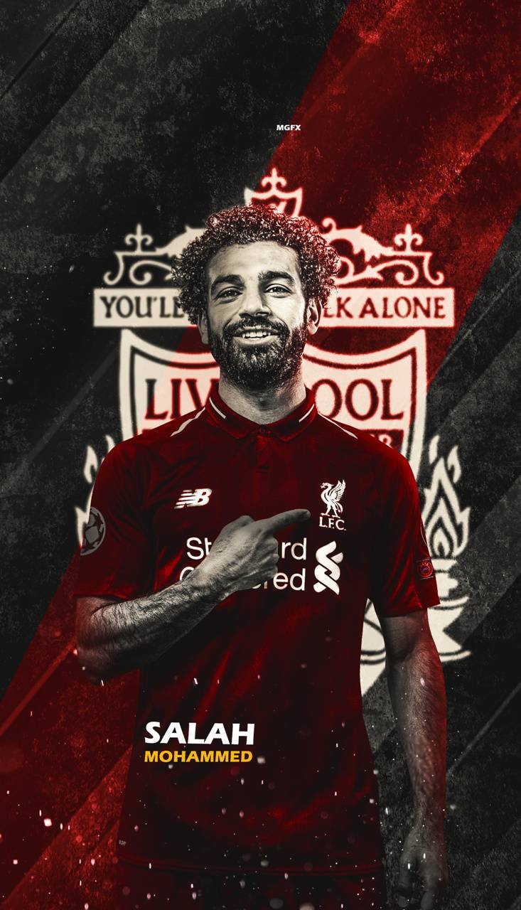 Mohamed Salah, Hintergrund, Fußball, Liverpool, Sport, 740x1280 HD Handy