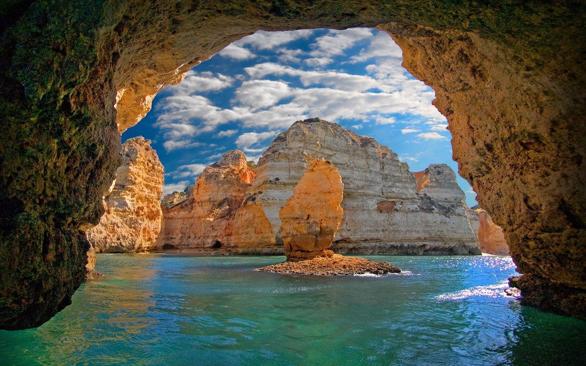 Meereshöhle, Portugal, Ozean, HD, Bild, 1920x1200 HD Desktop