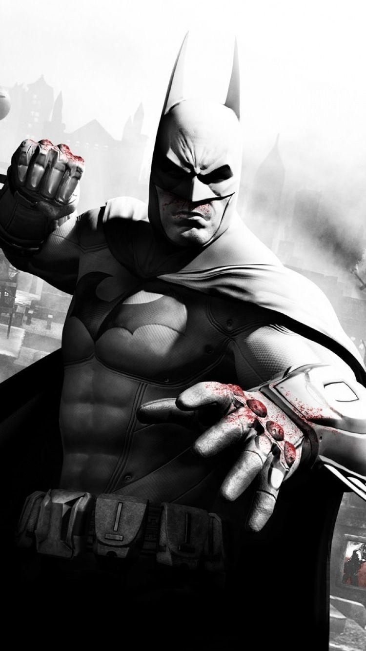 Batman Arkham City, Weiß, Gaming, Superheld, Hintergrund, 750x1340 HD Handy