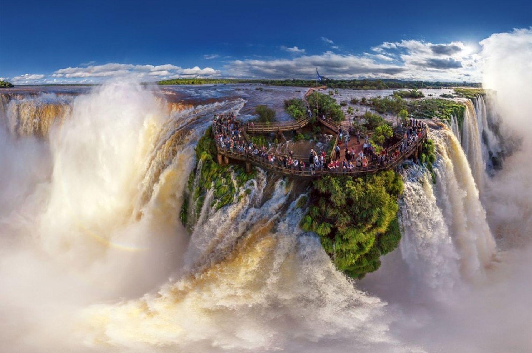 Iguazú-Wasserfälle, 4K, Wasser, Natur, Panorama, 1810x1200 HD Desktop