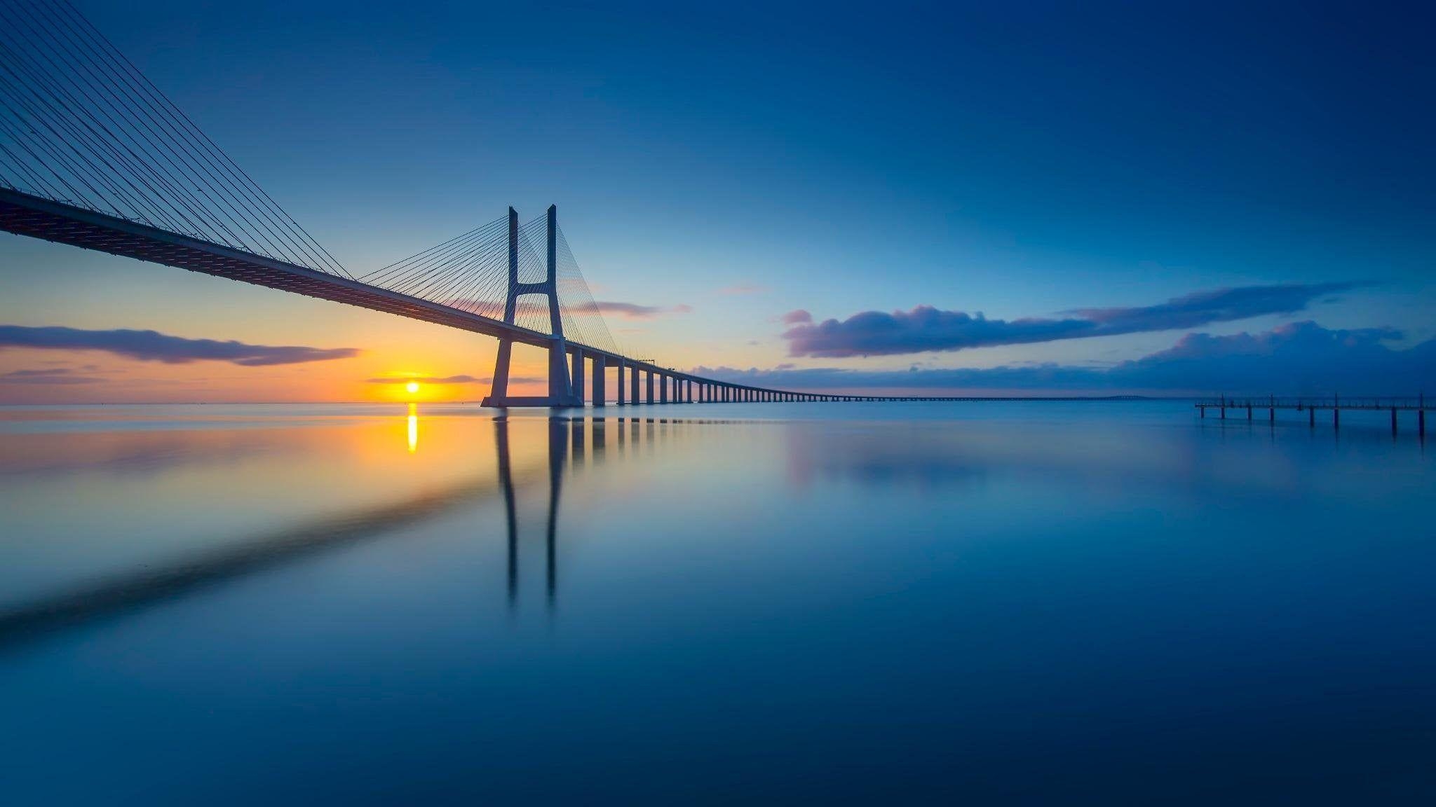 Lissabon, Brücke, Portugal, Architektur, Reisen, 2050x1160 HD Desktop