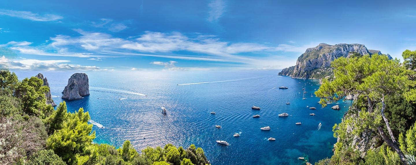 Capri Bootstouren, Amalfiküste, Italien, YKB, Reisen, 1440x580 Dual Screen Desktop