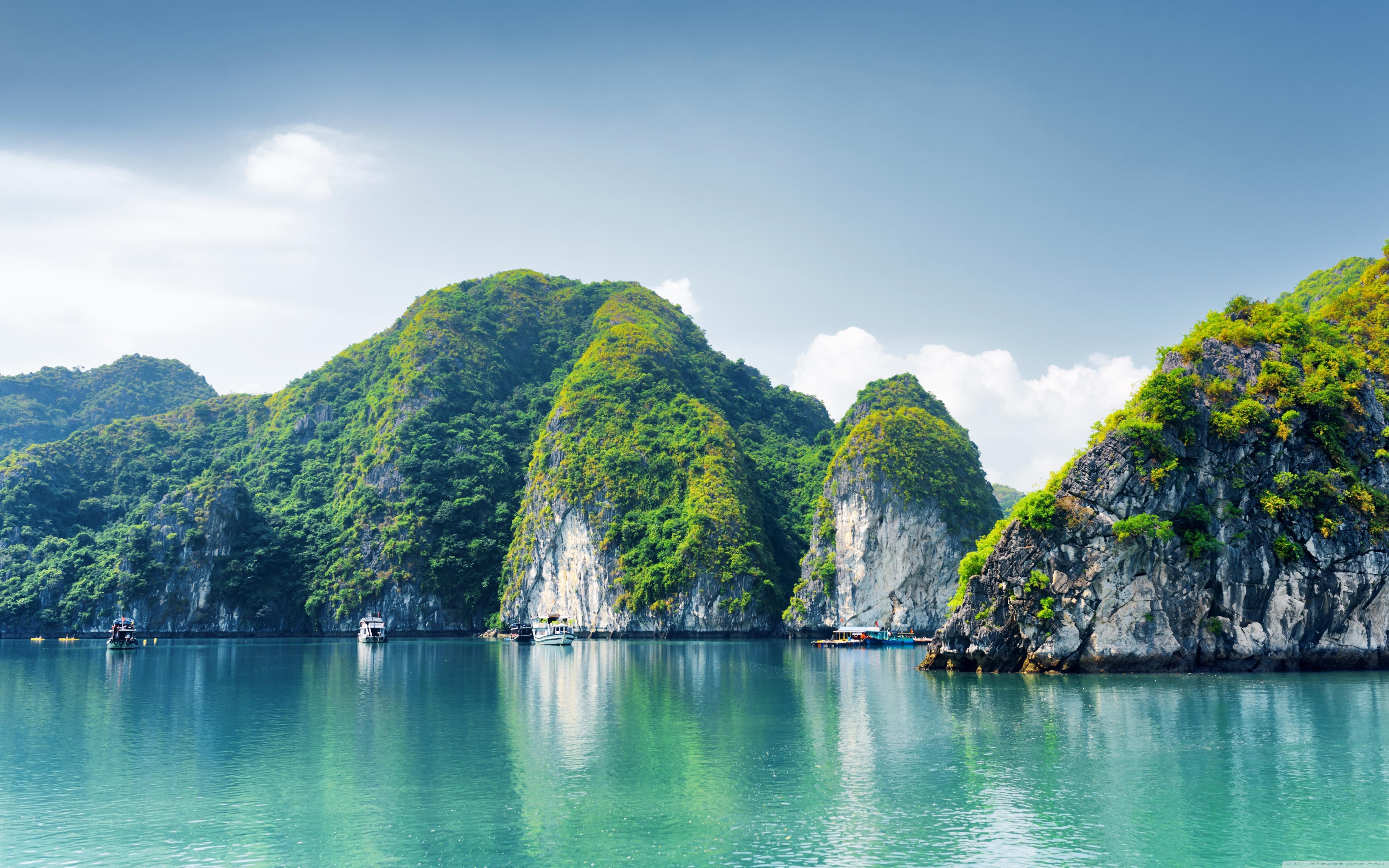 Halong Bucht, Hintergrundbild, Vietnam, Reisen, Naturkulisse, 5120x3200 4K Desktop