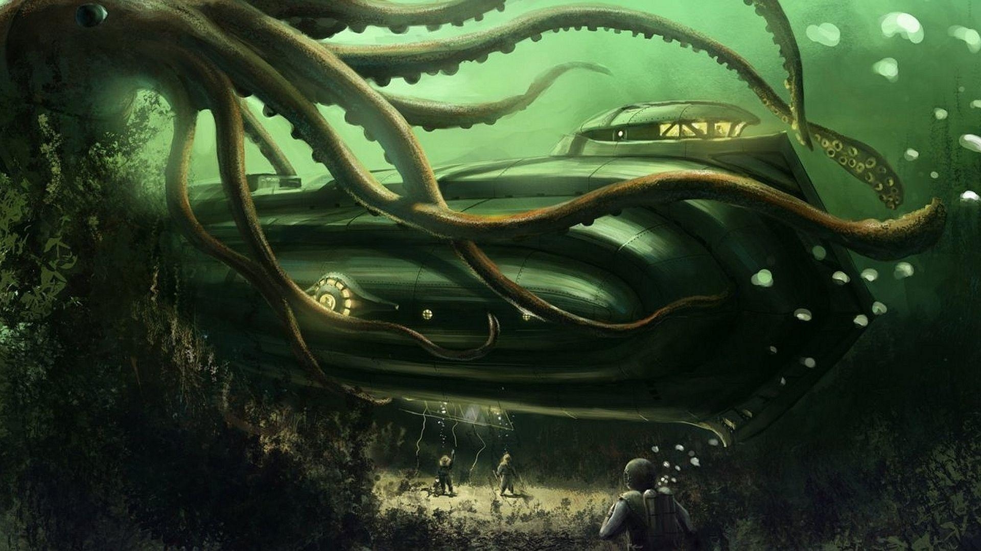 Kraken, 17x1080, HD, Monstergestalt, Wasser, 1920x1080 Full HD Desktop