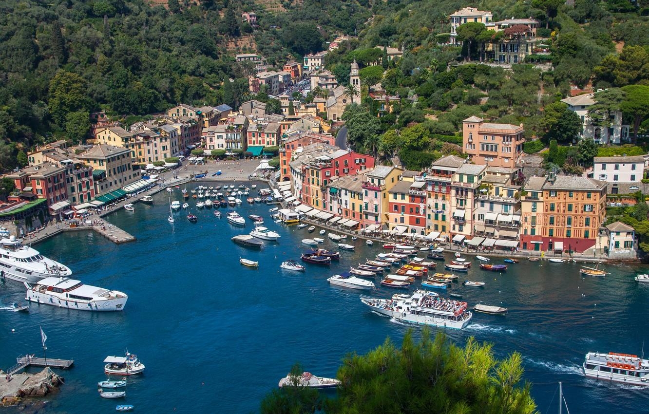 Portofino, Meer, Landschaft, Yachten, Boote, 1340x850 HD Desktop