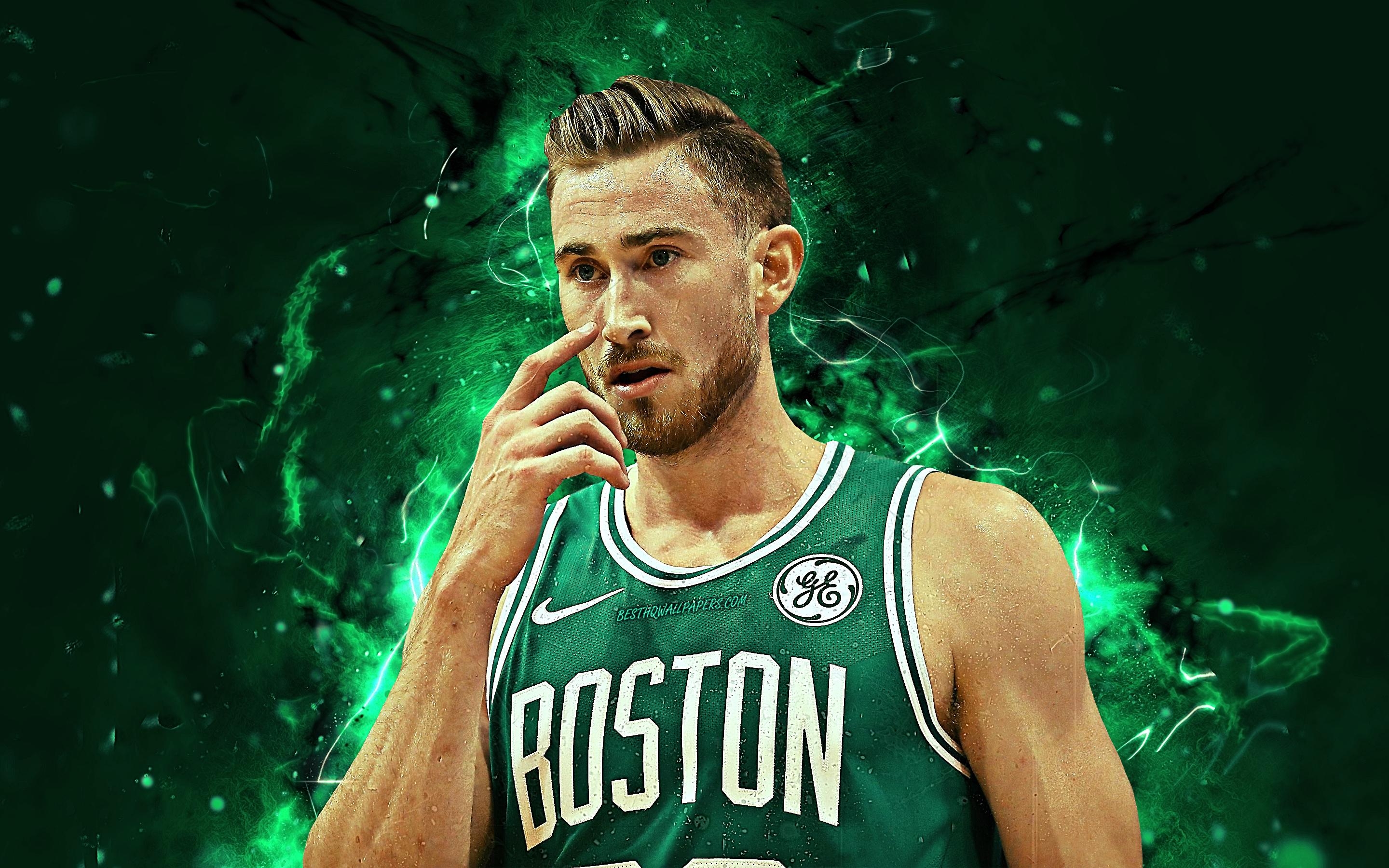 Gordon Hayward, Kunst, Basketball, NBA, Neonlichter, 2880x1800 HD Desktop