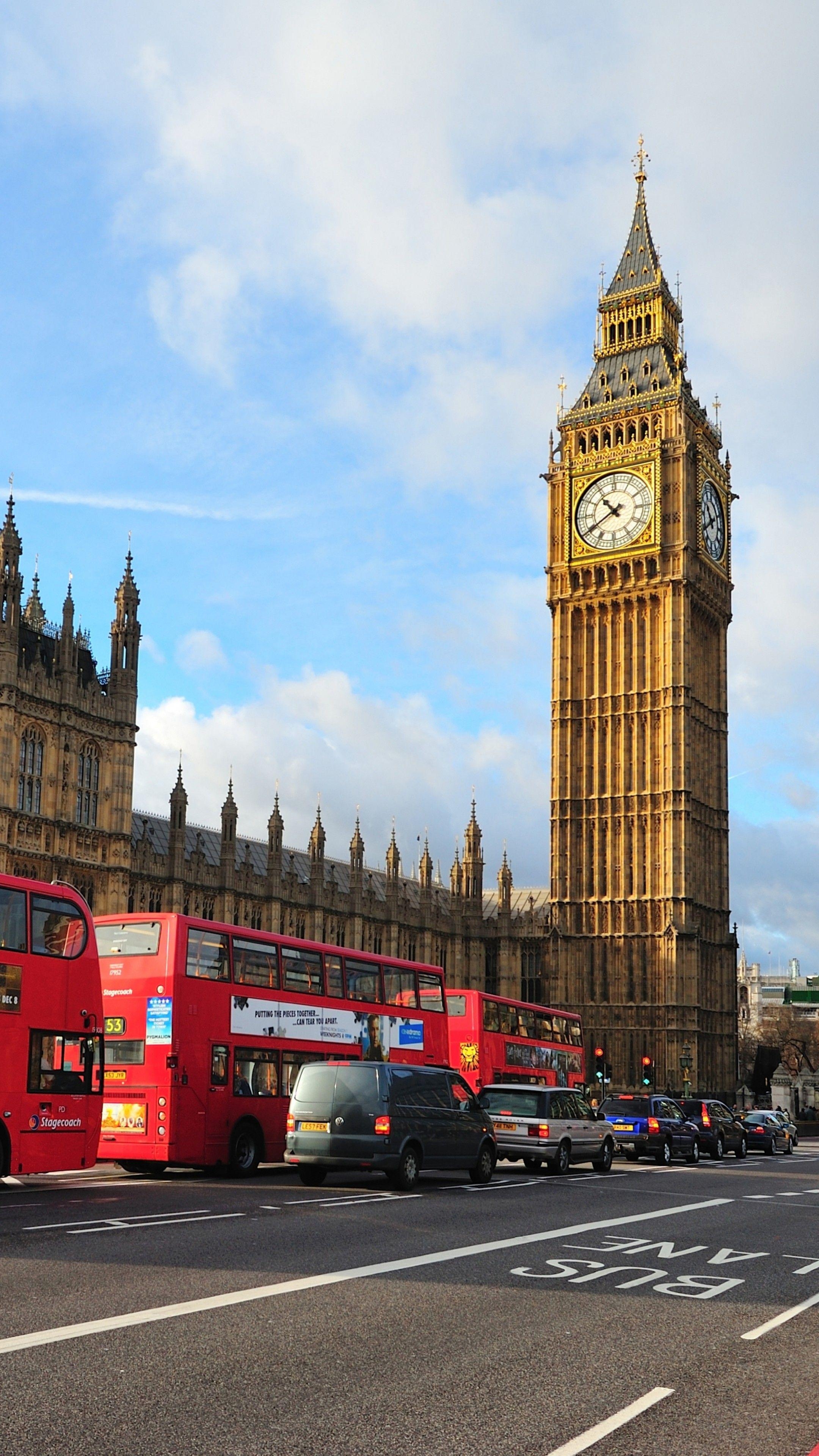 London, Big Ben, Westminster Abbey, Stadtbus, Reisearchitektur, 2160x3840 4K Handy