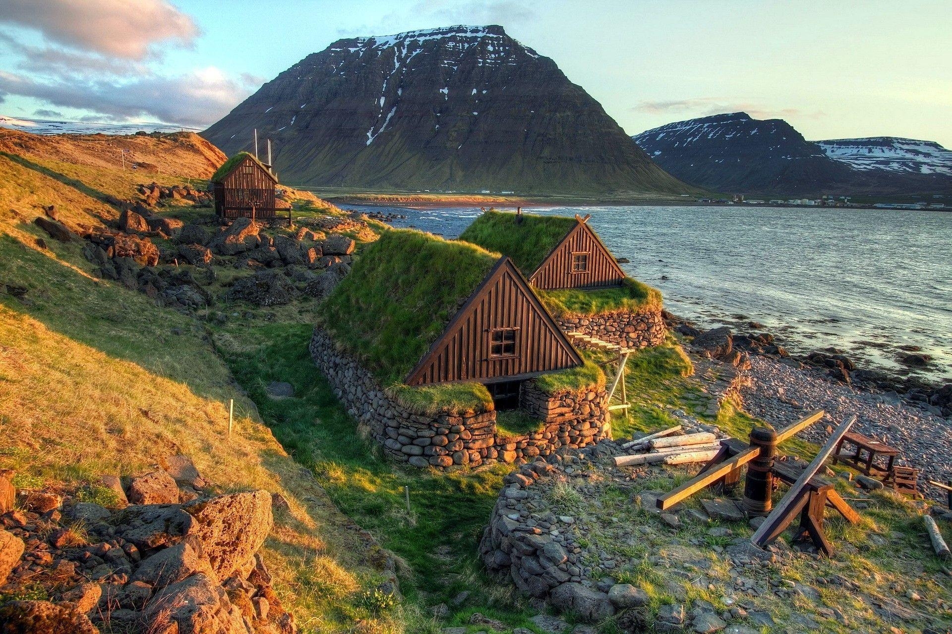 Landschaften Island, Häuser, PC, 1920x1280 HD Desktop