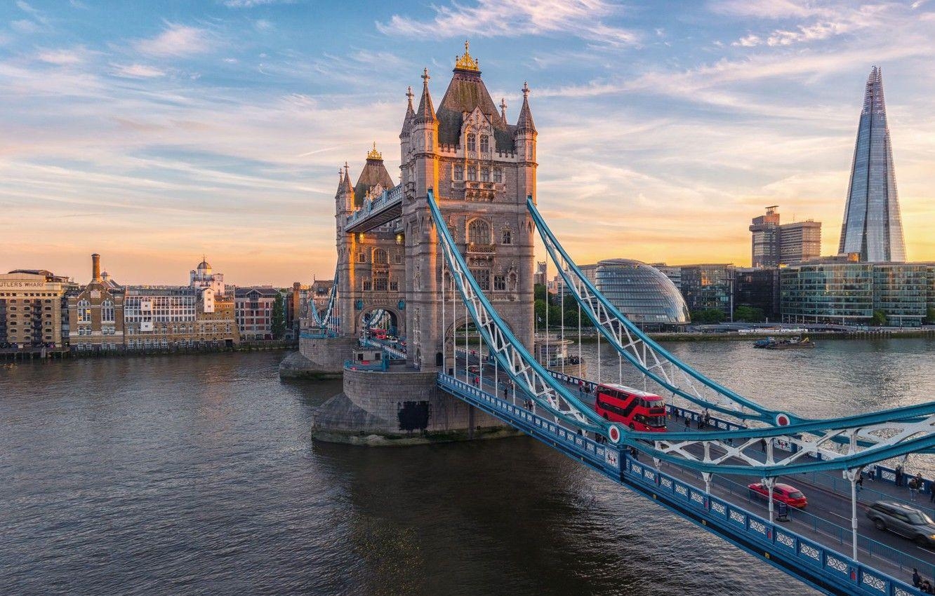 Tower Bridge, London, Fluss, Hintergrundbild, Reisen, 1340x850 HD Desktop