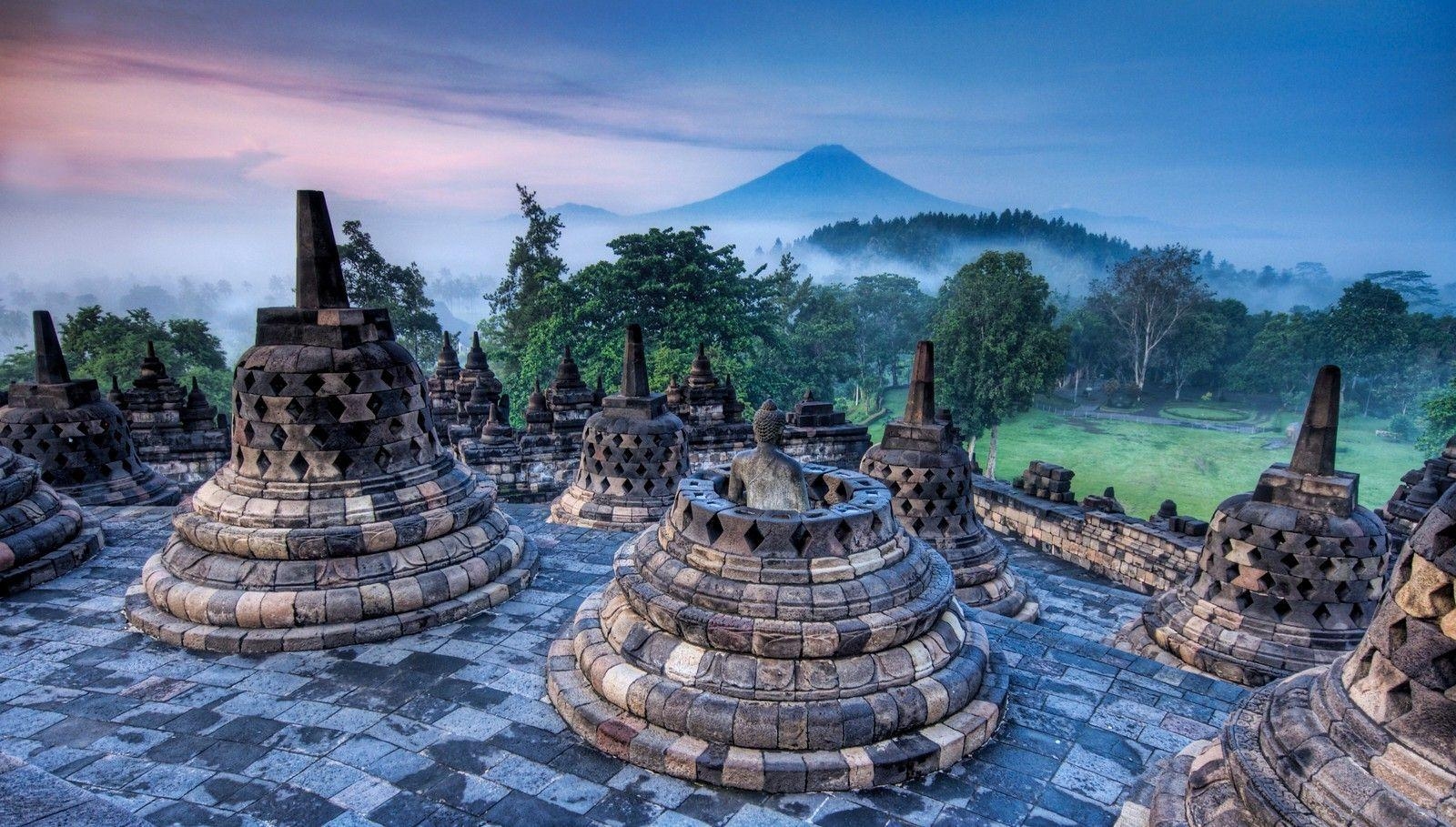 Borobudur Tempel, Indonesien, HD Hintergrund, Buddhismus, Reise, 1600x910 HD Desktop