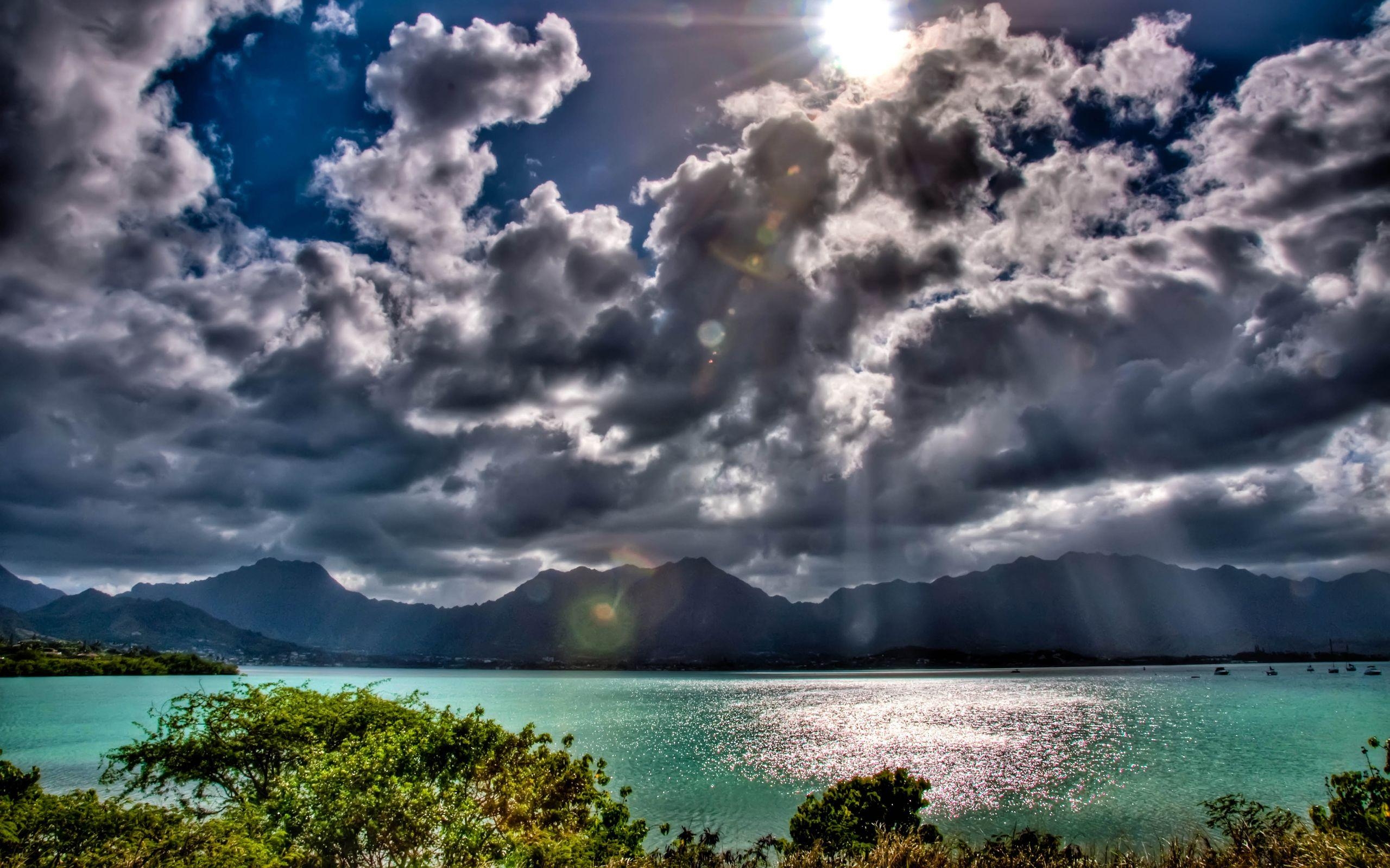 Sonnenuntergang, Oahu, Hawaii, HD, Panorama, 2560x1600 HD Desktop