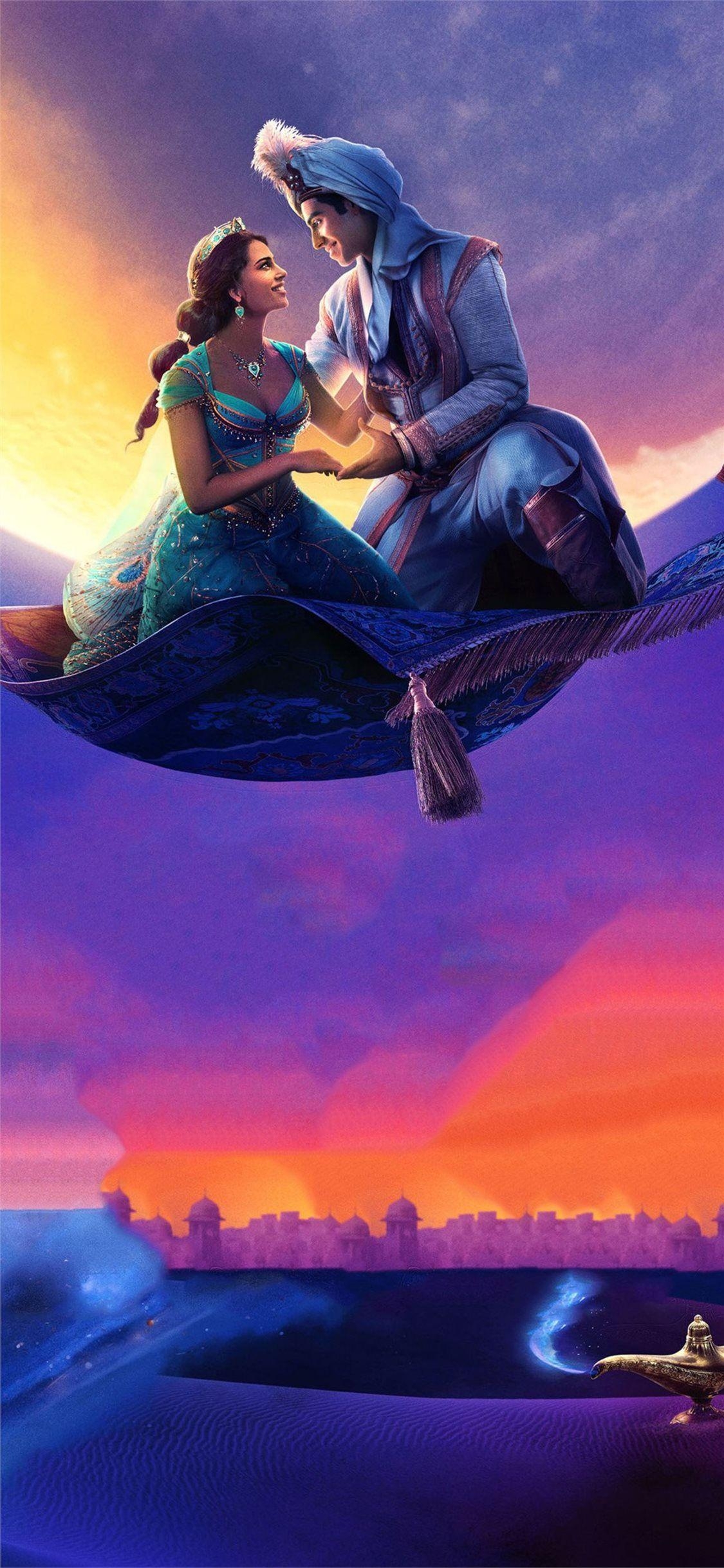 Aladdin 2019, 4K Film, iPhone X, Download, Naomi Scott, 1130x2440 HD Handy