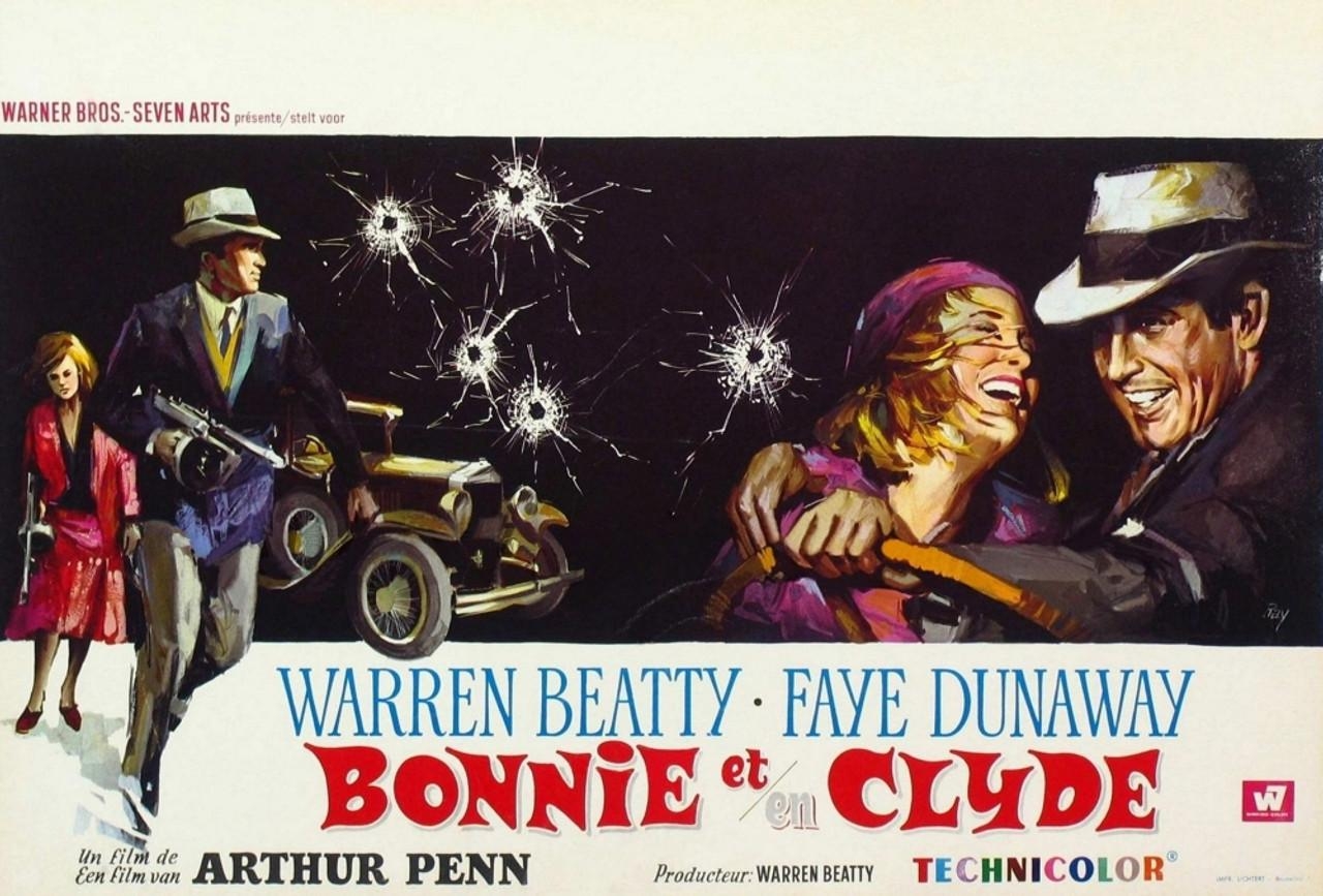 Bonnie und Clyde, Faye Dunaway, Warren Beatty, 1967, Filmplakat, 1280x870 HD Desktop