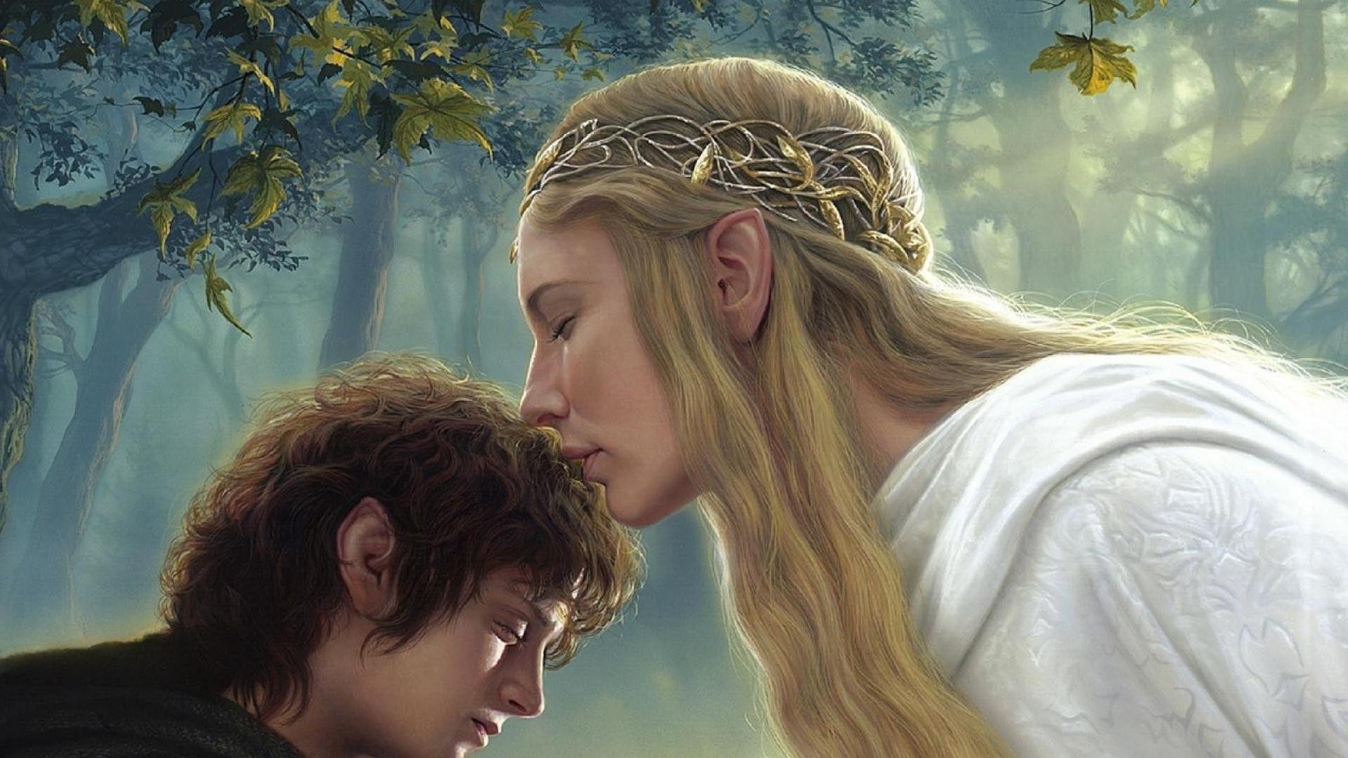 Galadriel, Frodo, Cate Blanchett, Elijah Wood, Herr der Ringe, 1920x1080 Full HD Desktop