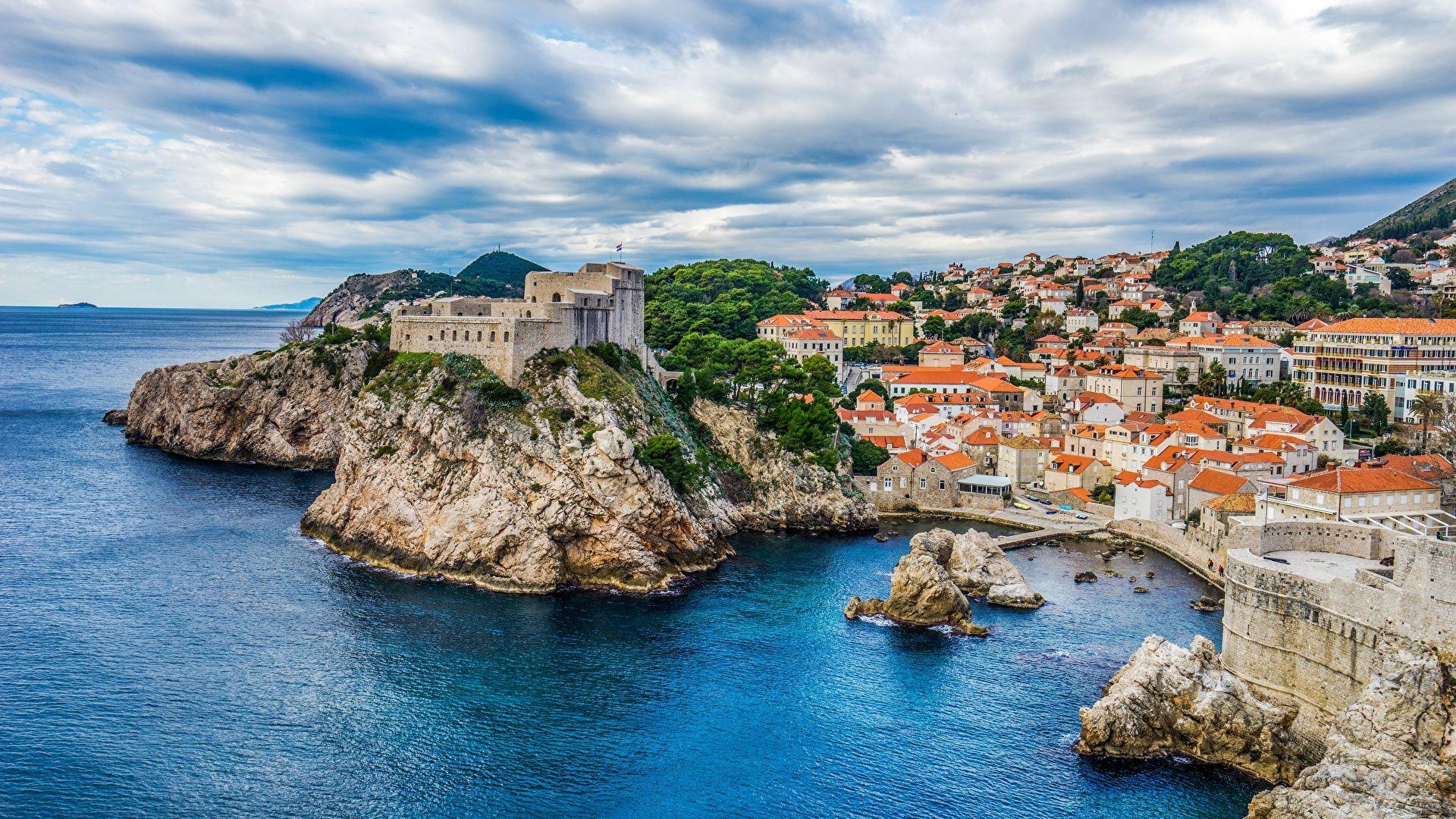 Kroatien, Dubrovnik, Burgen, Küste, Stadtbild, 1920x1080 Full HD Desktop