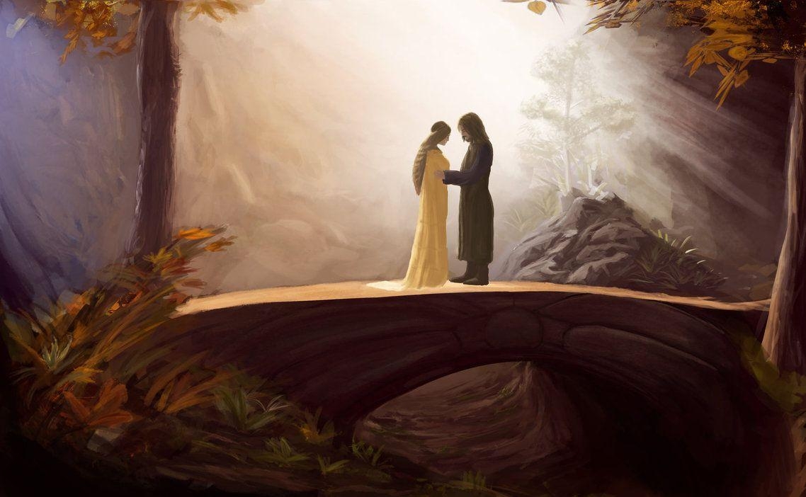 Arwen, Aragorn, Herr der Ringe, Romantik, Mittelerde, 1140x710 HD Desktop